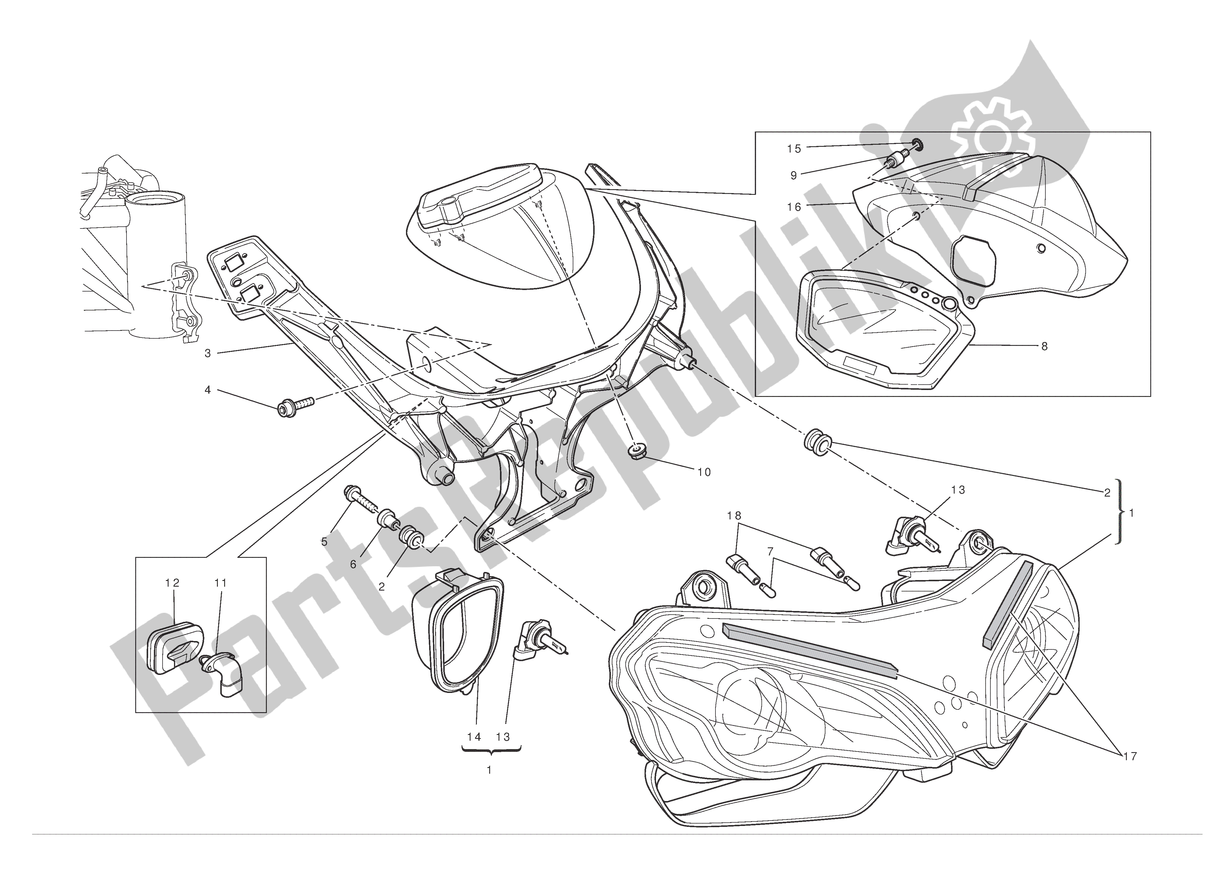 Todas las partes para Faro E Instr. Panel de Ducati 1198 SP 2011
