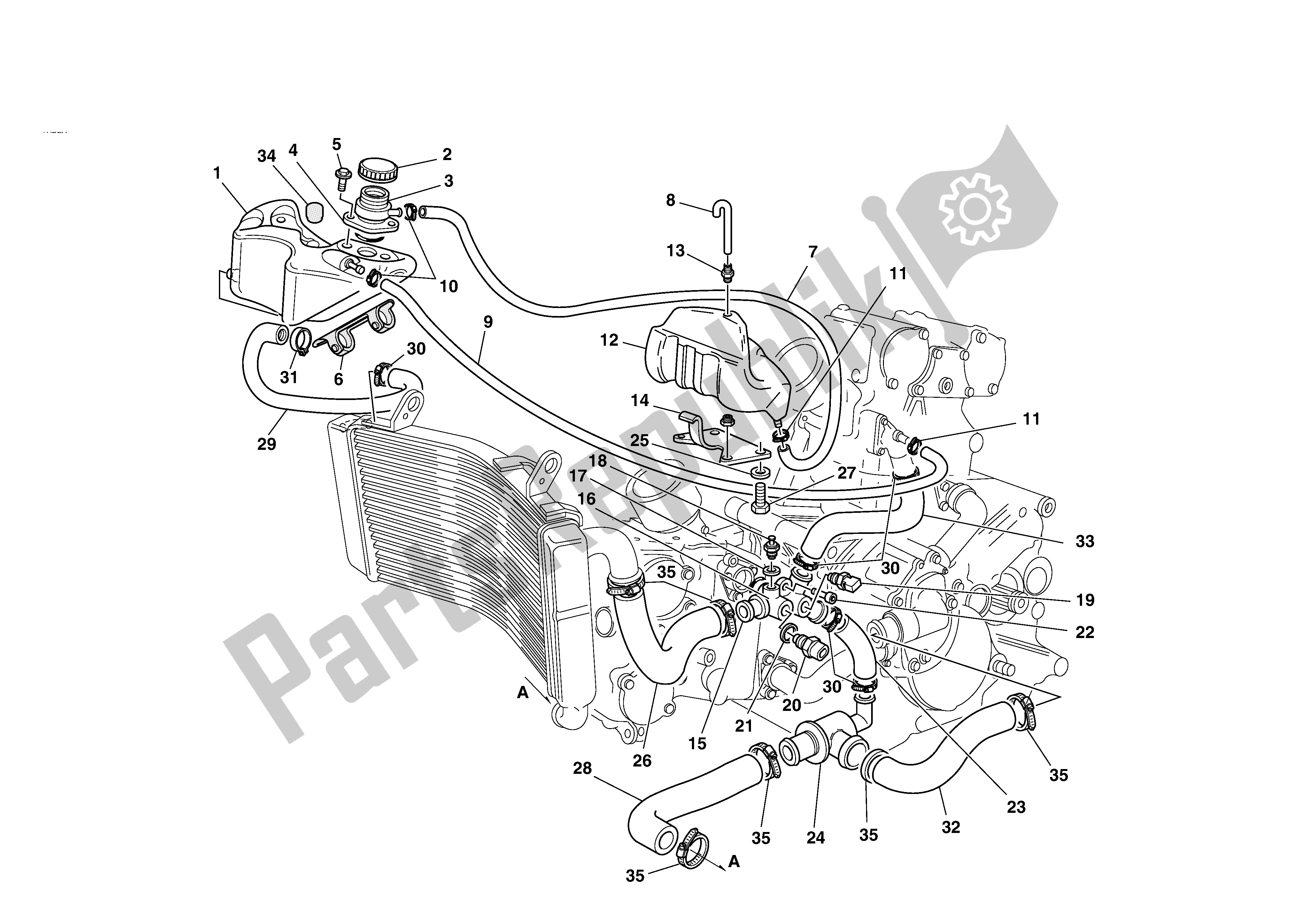 Todas las partes para Circuito De Enfriamiento de Ducati 748S 2002