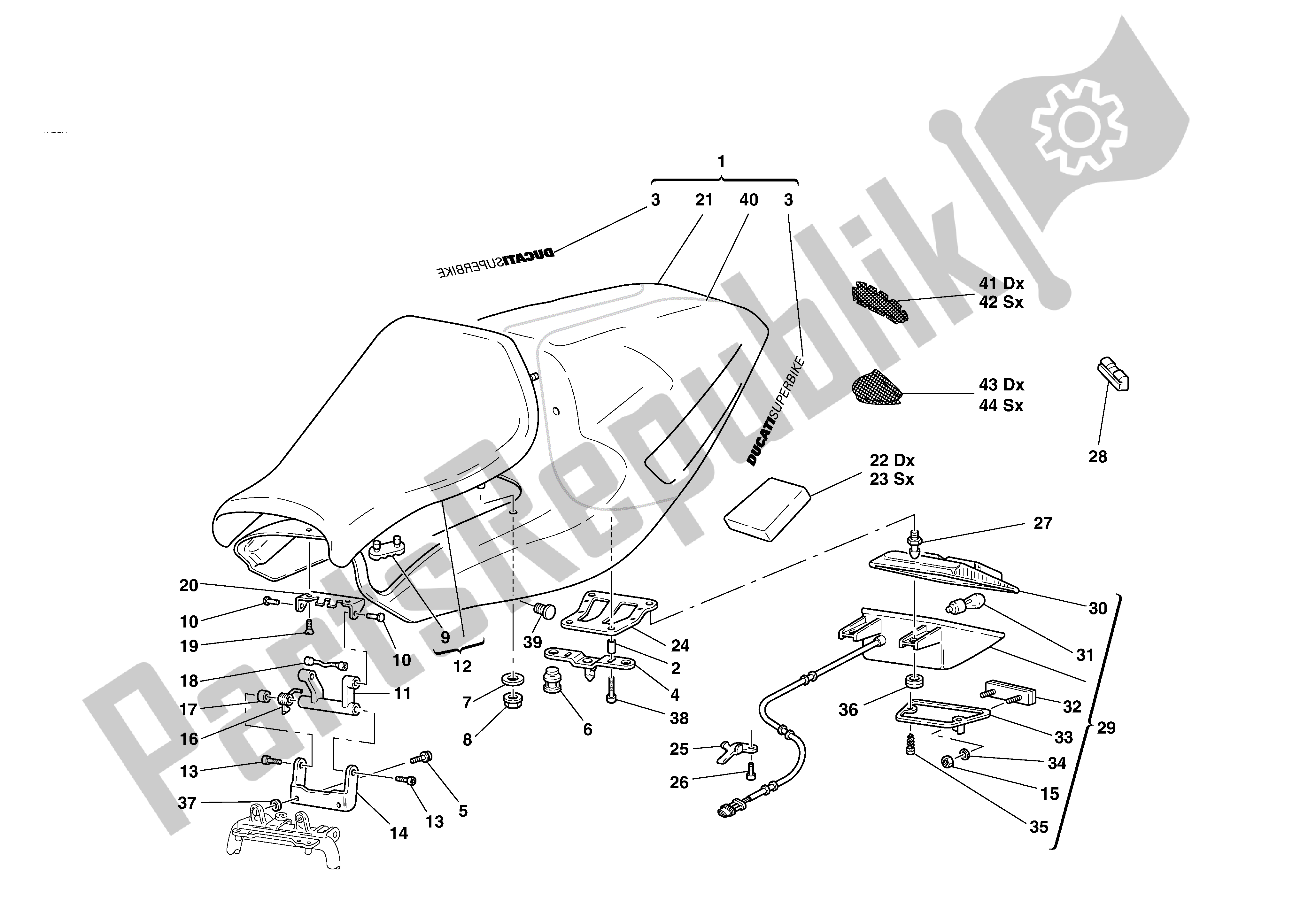 Todas las partes para Asiento de Ducati 748S 2002