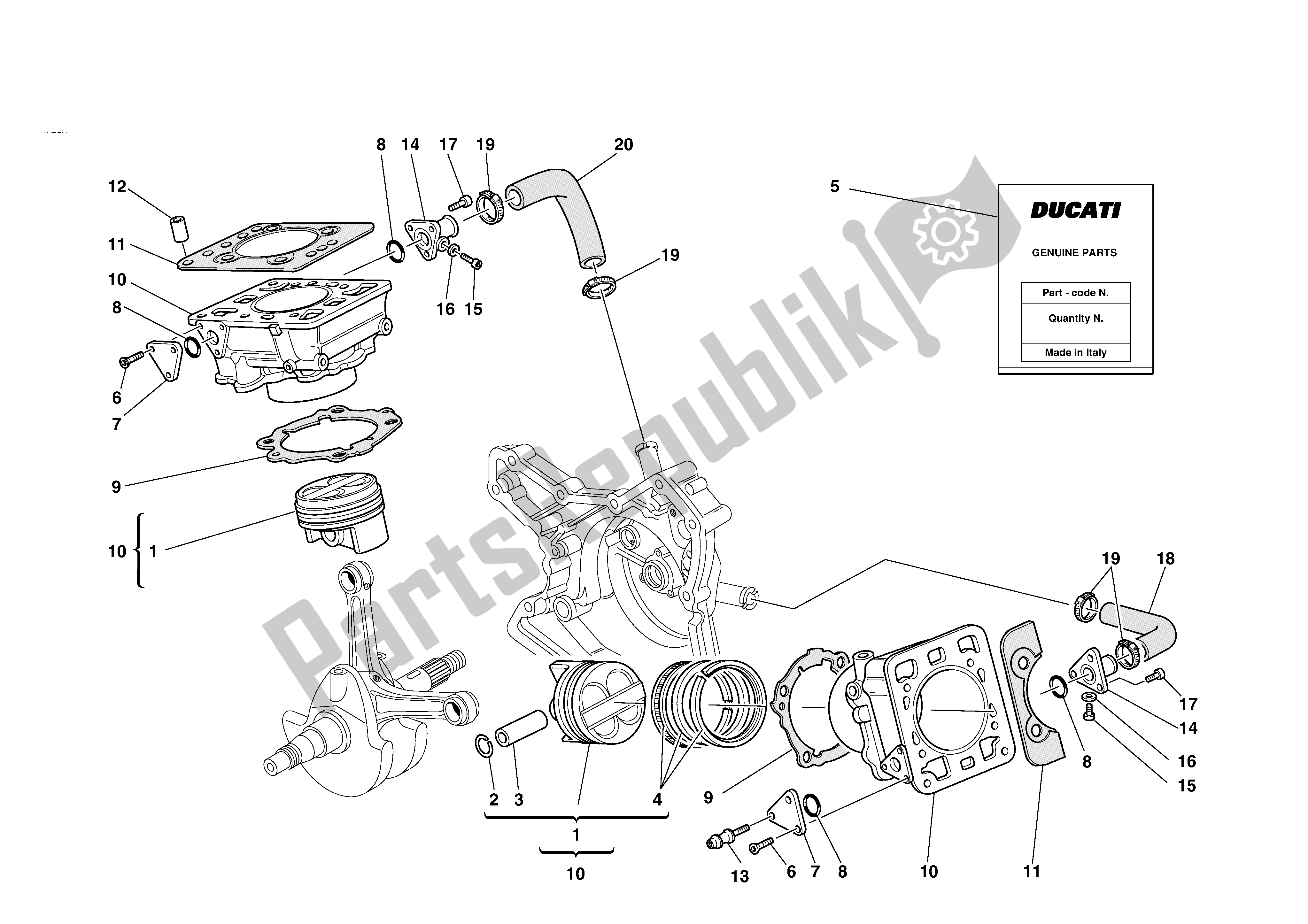 Todas las partes para Cilindros - Pistones de Ducati 748S 2002