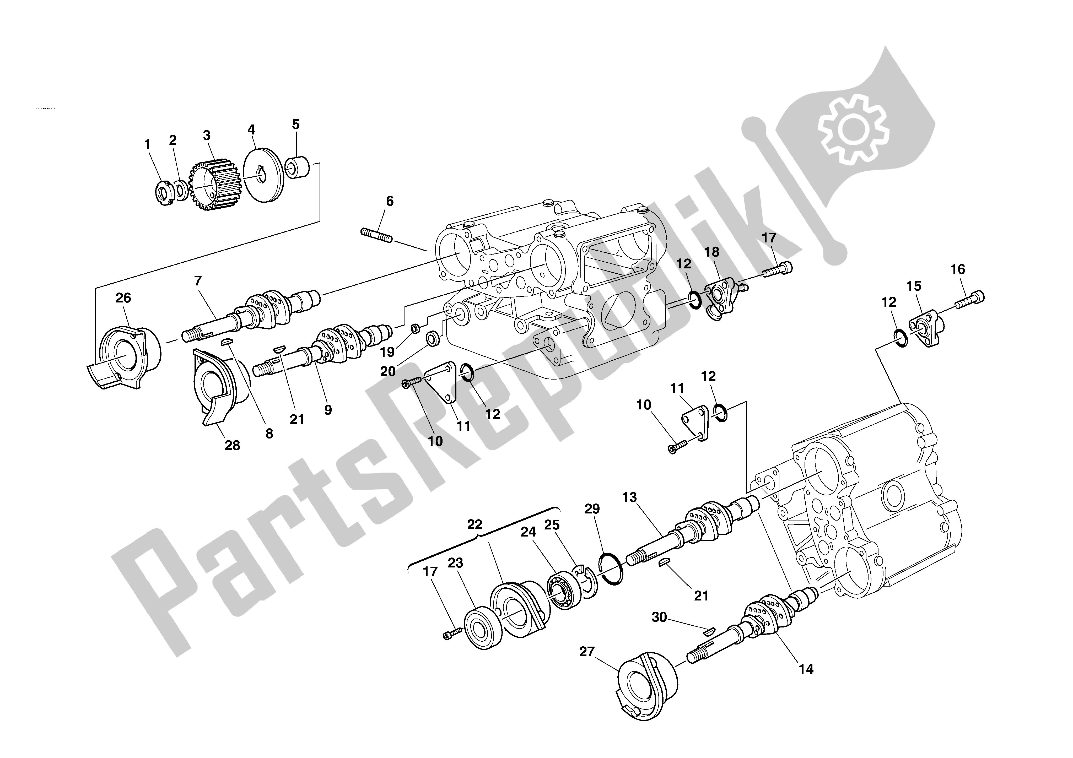 Tutte le parti per il Testa del Ducati 748S 2002