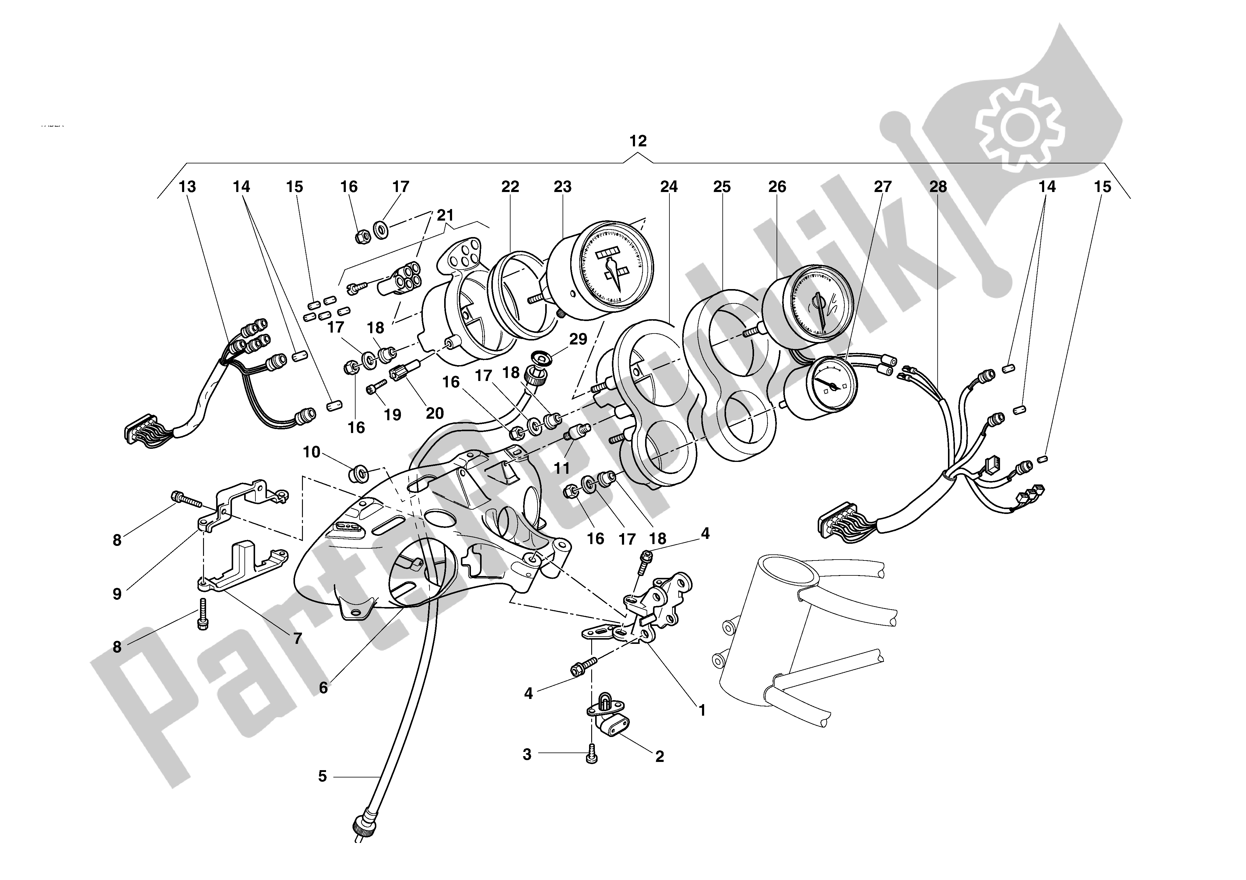 Todas las partes para Tablero De Instrumentos de Ducati 748S 2002