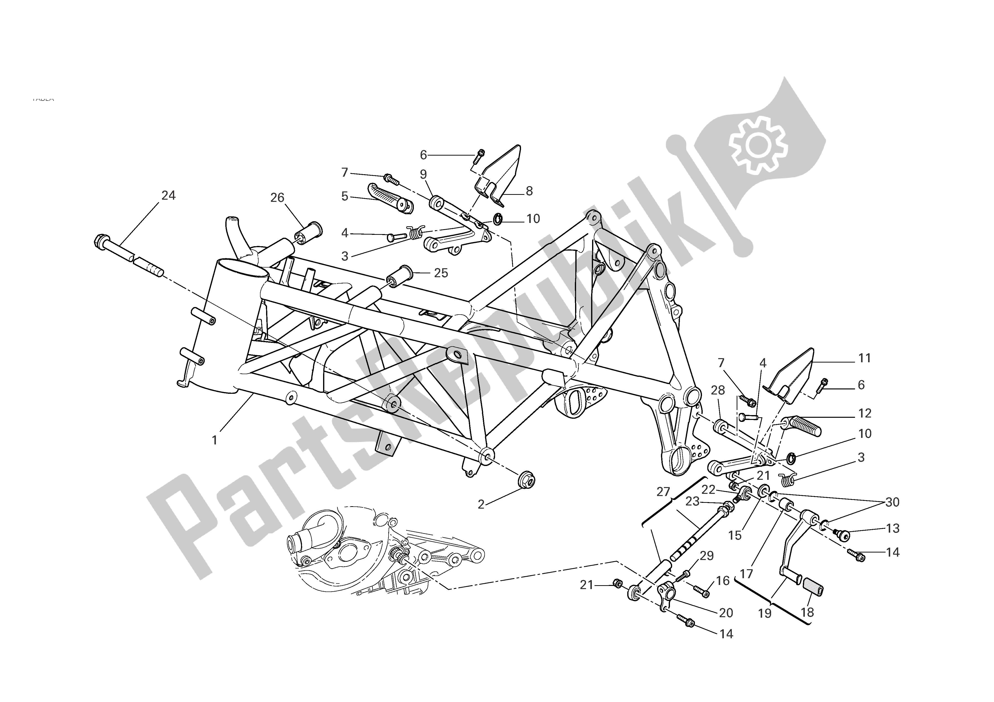 Todas las partes para Marco de Ducati 749 Dark 2005