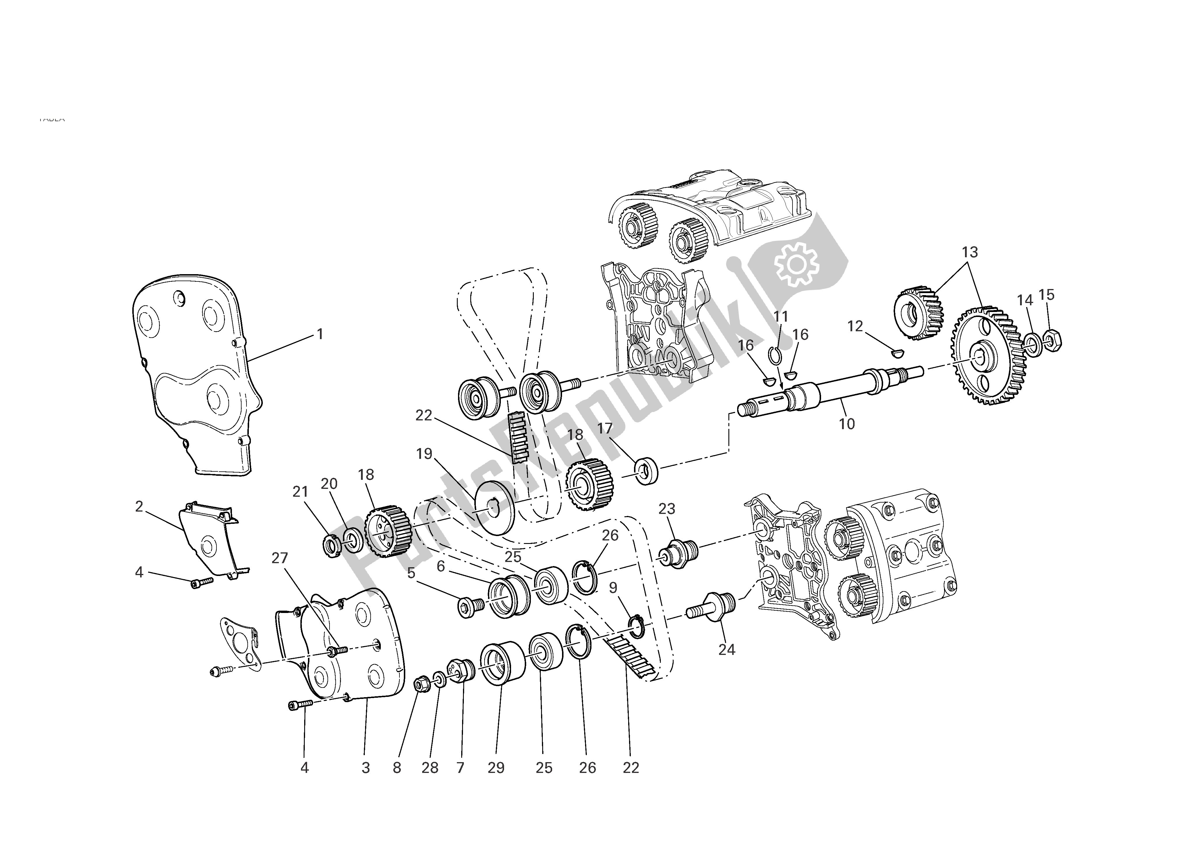 Todas las partes para Sincronización de Ducati 749 Dark 2005