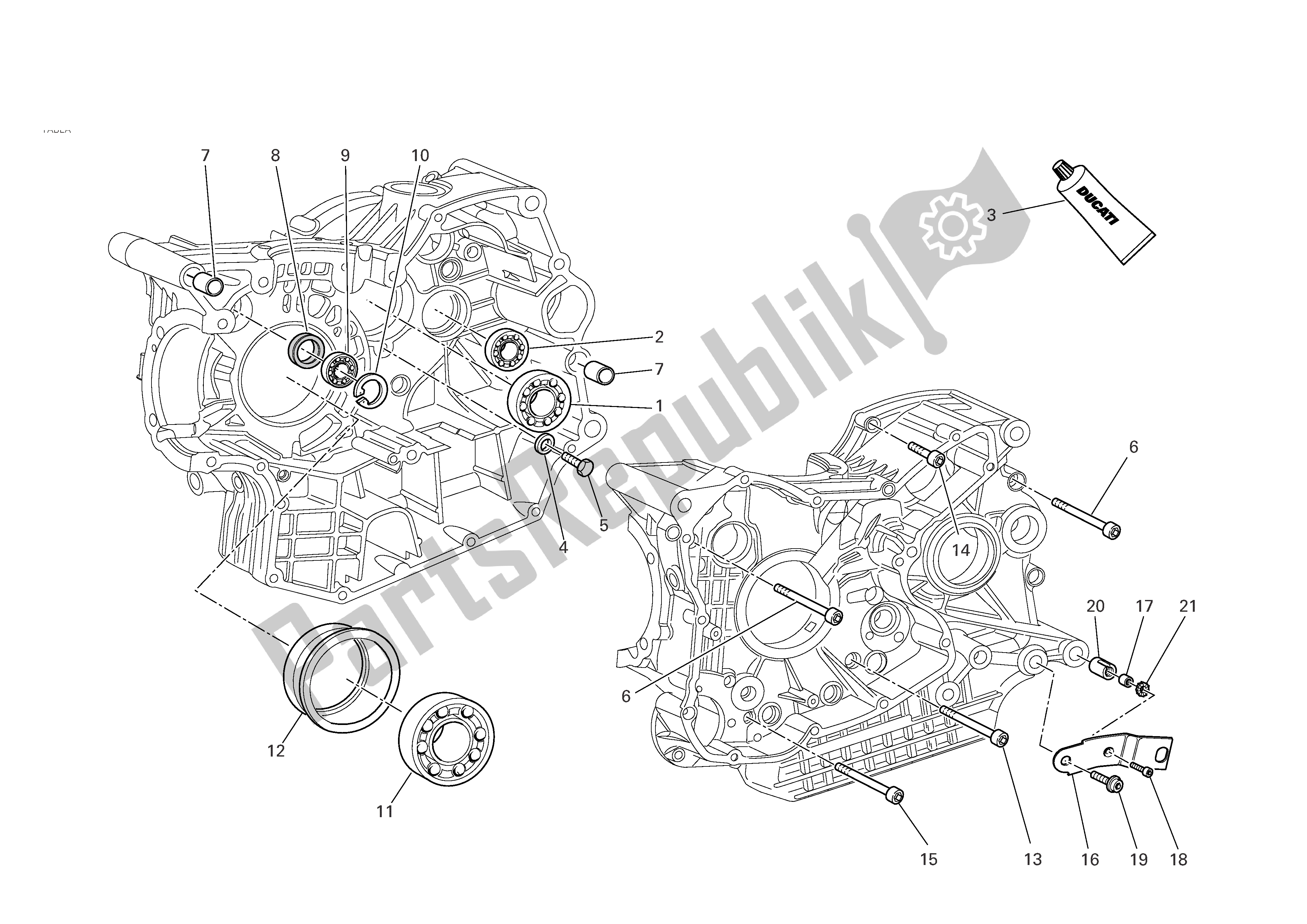 Todas las partes para Medio Cárter de Ducati 749 Dark 2005