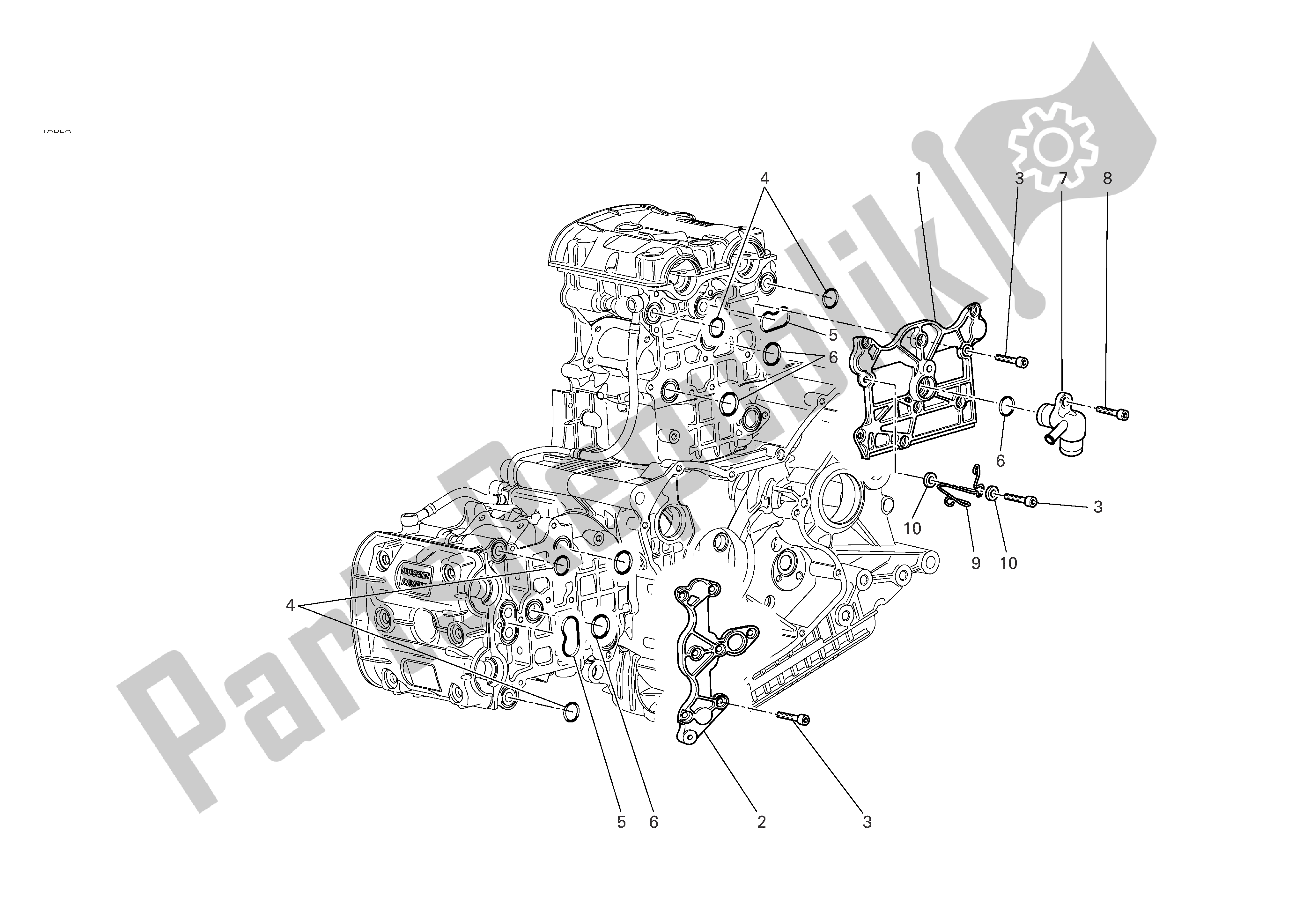 Tutte le parti per il Copricapo del Ducati 749 Dark 2005