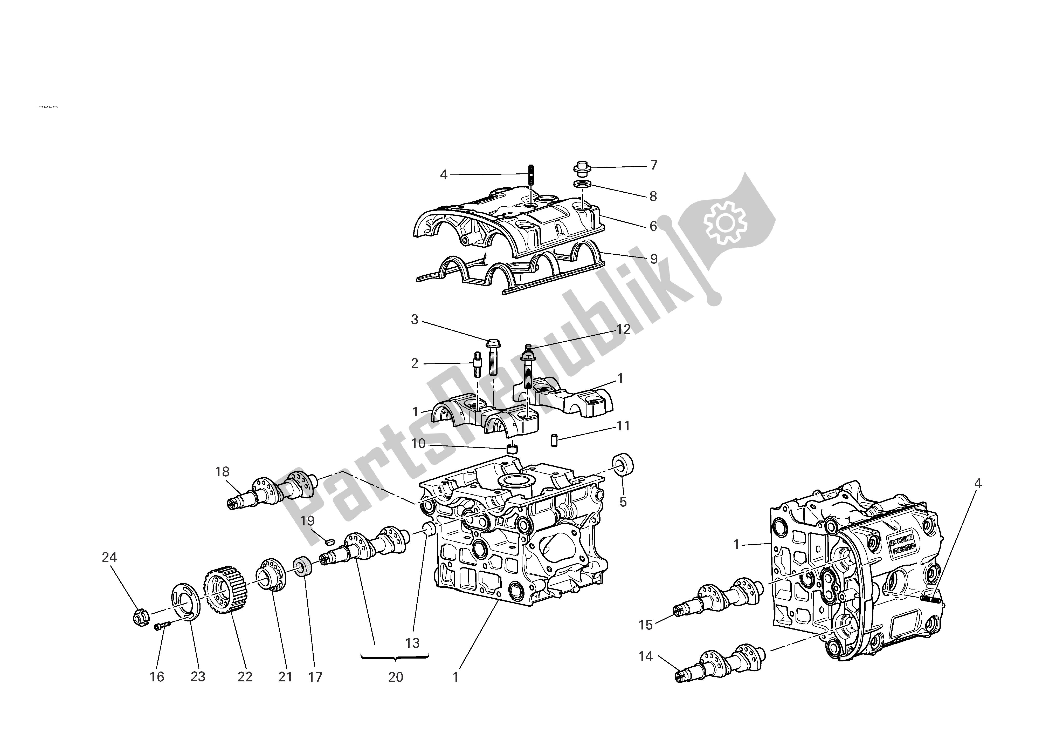 Todas las partes para Cabeza de Ducati 749 Dark 2005