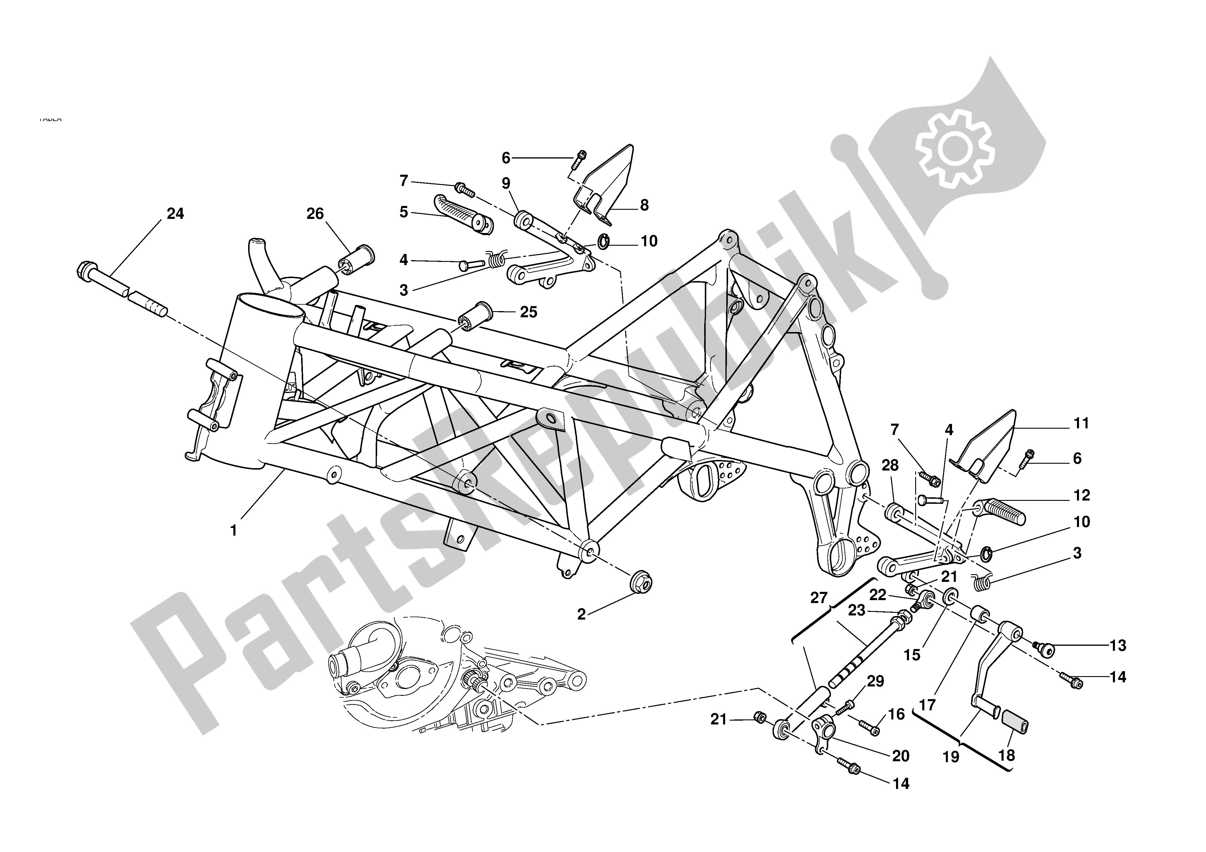 Tutte le parti per il Telaio del Ducati 749 2003