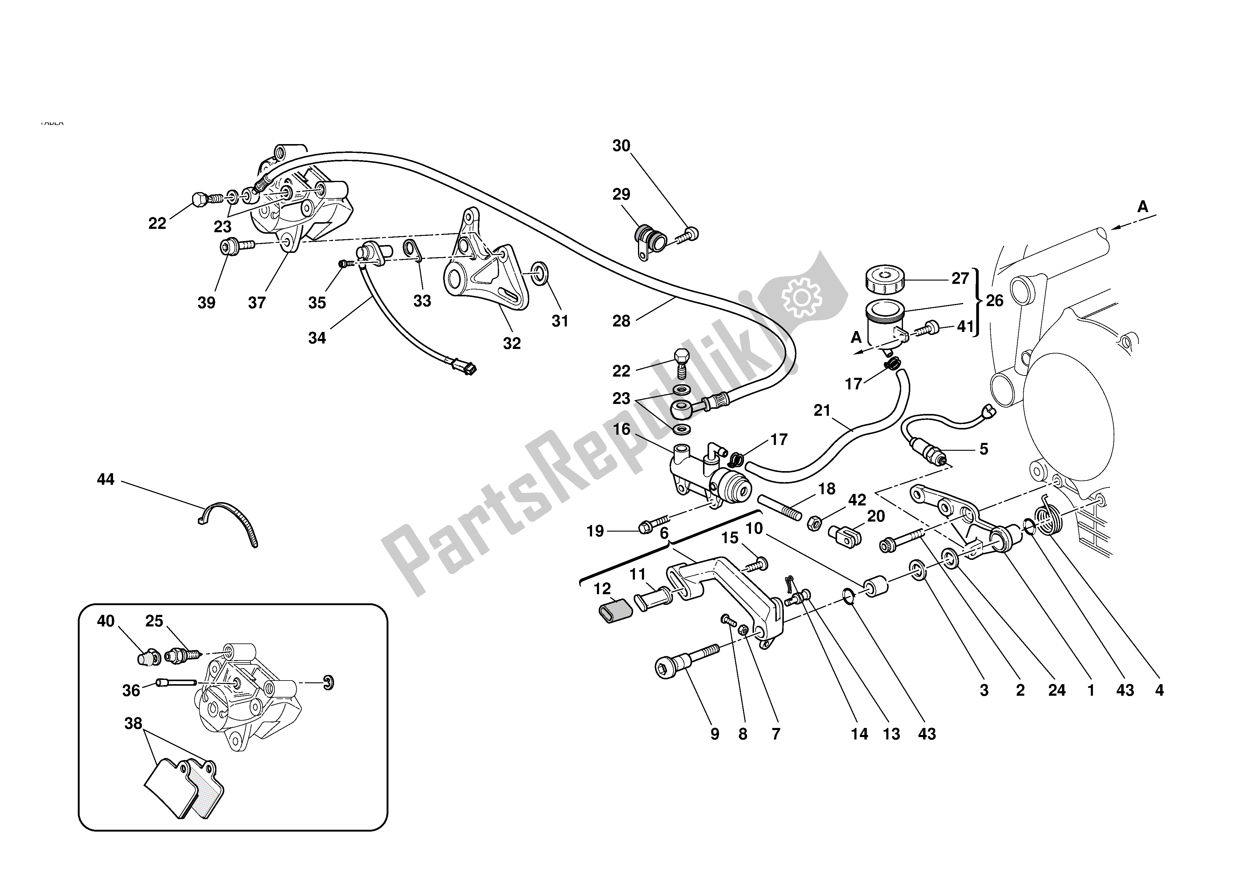 Todas las partes para Freno Hidráulico Trasero de Ducati 749 2003