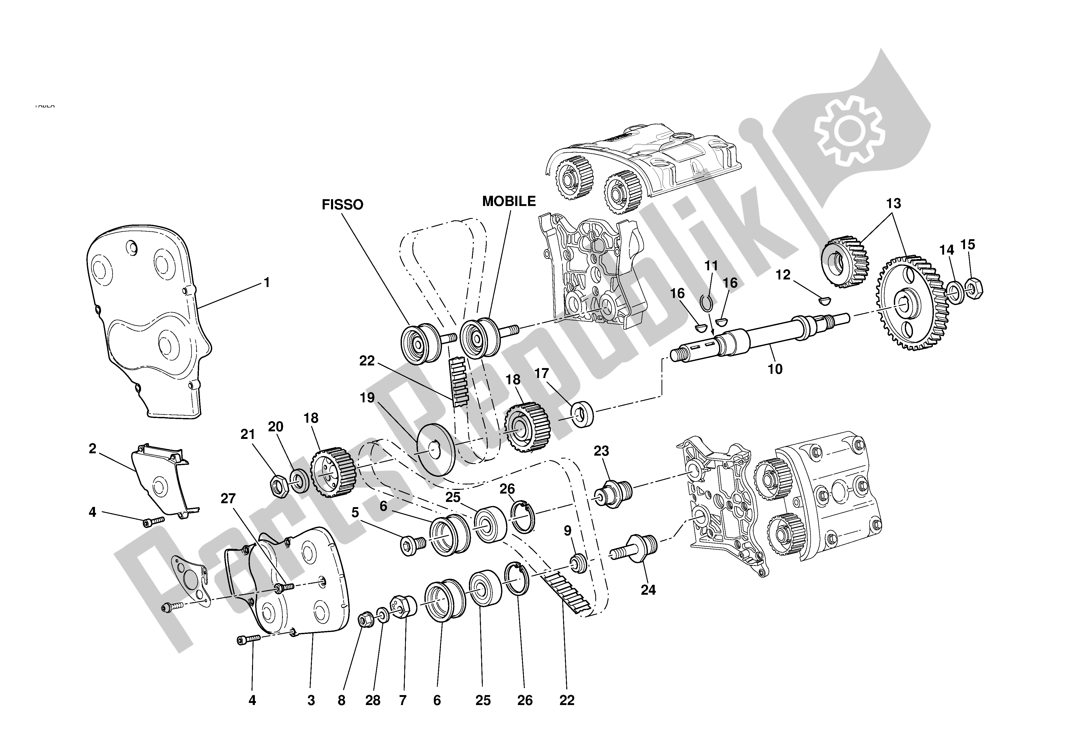 Todas las partes para Sincronización de Ducati 749 2003