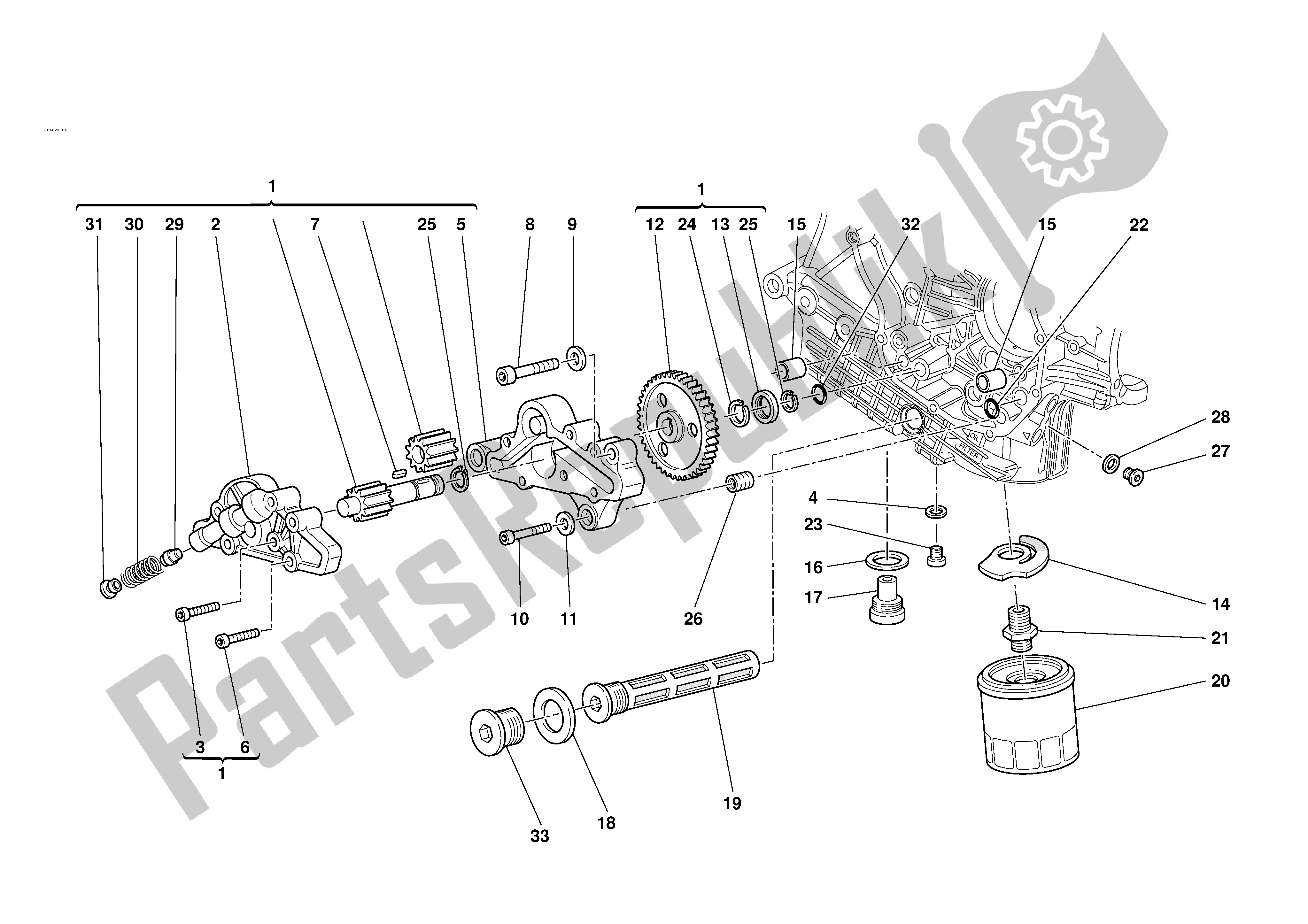 Alle onderdelen voor de Filters En Oliepomp van de Ducati 749 2003