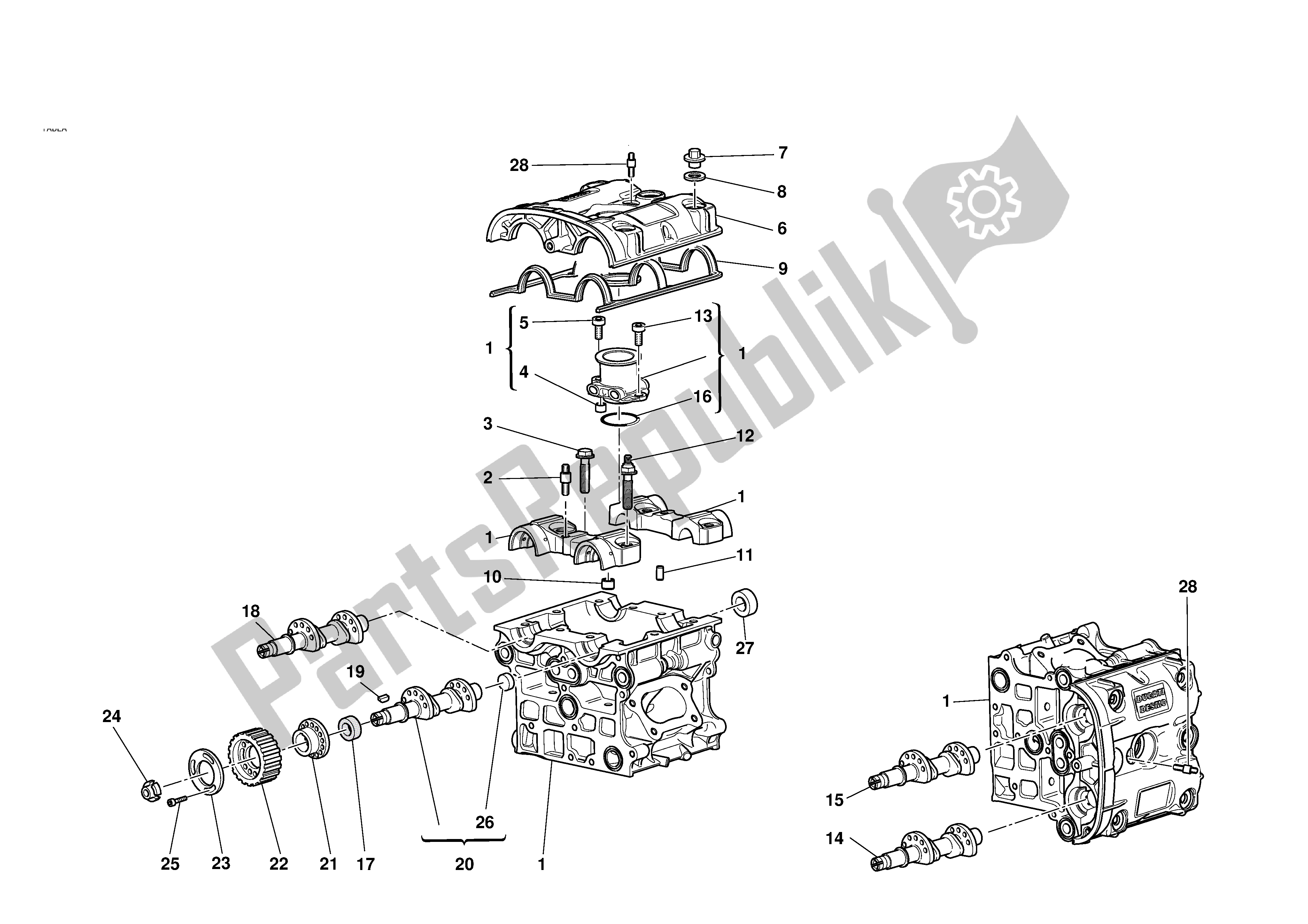 Tutte le parti per il Testa del Ducati 749 2003