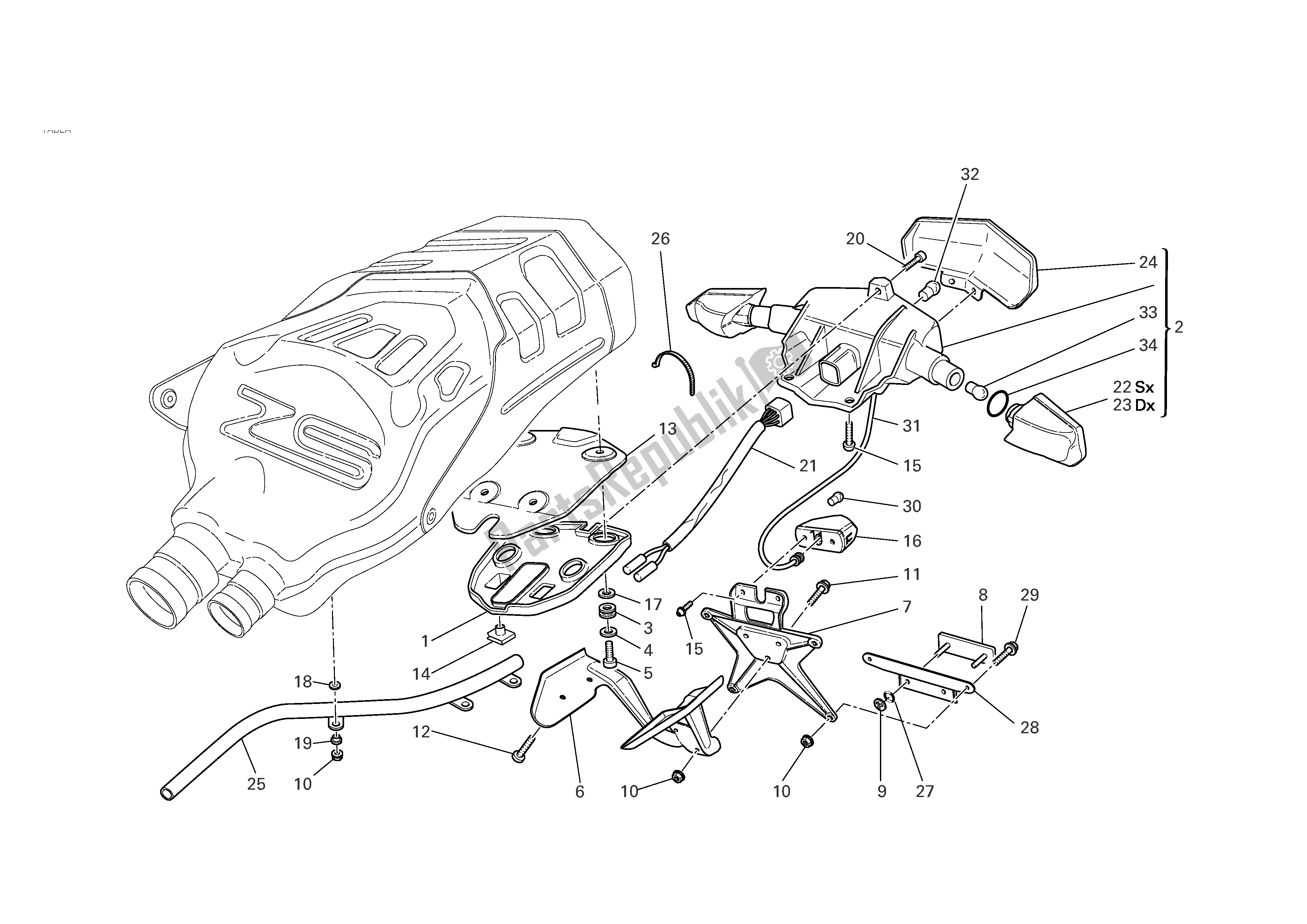 Todas las partes para Titular De Matrícula de Ducati 749R 2004