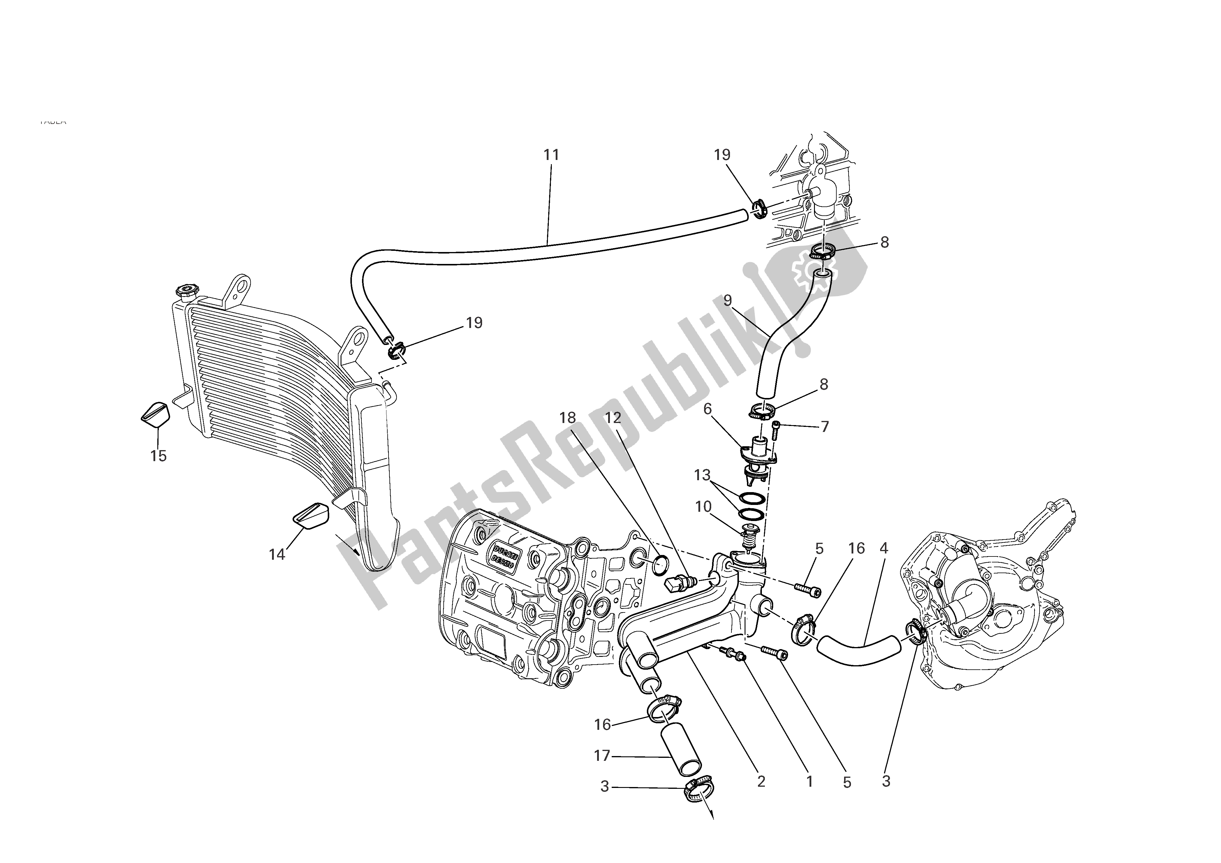 Tutte le parti per il Sistema Di Raffreddamento del Ducati 749R 2004