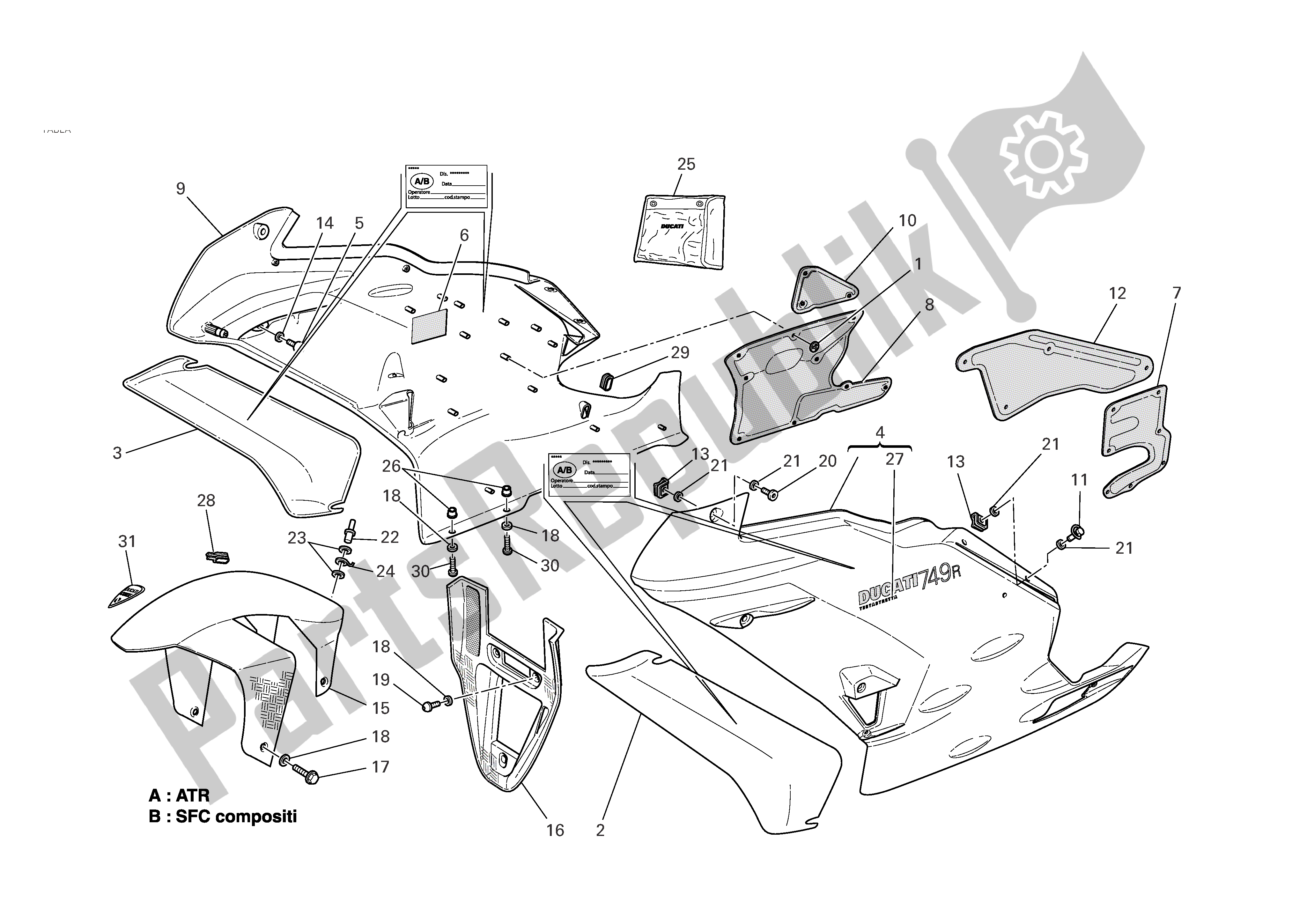 Todas las partes para Mercado de Ducati 749R 2004