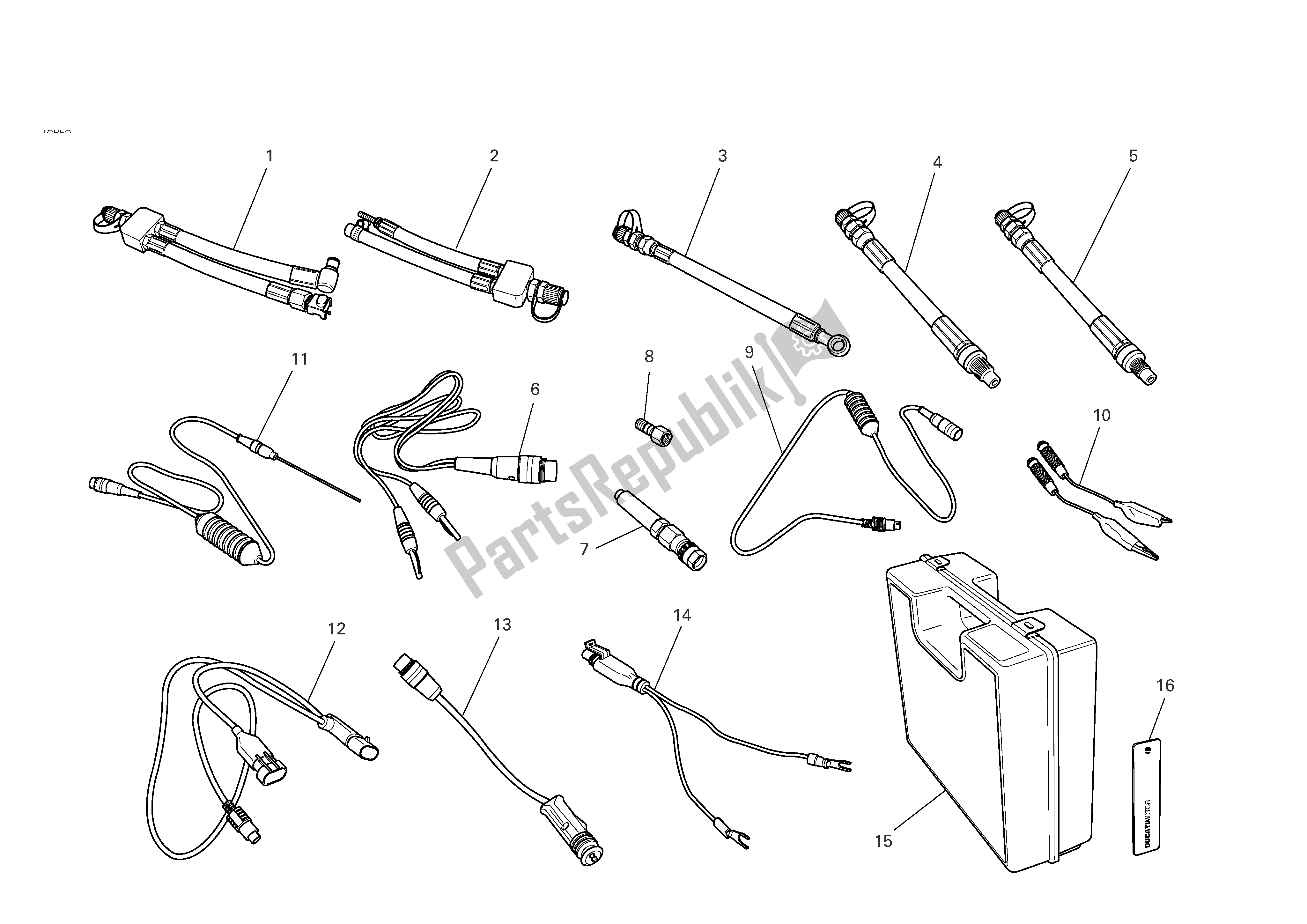 Tutte le parti per il Servicetools Per Officina del Ducati 749R 2004