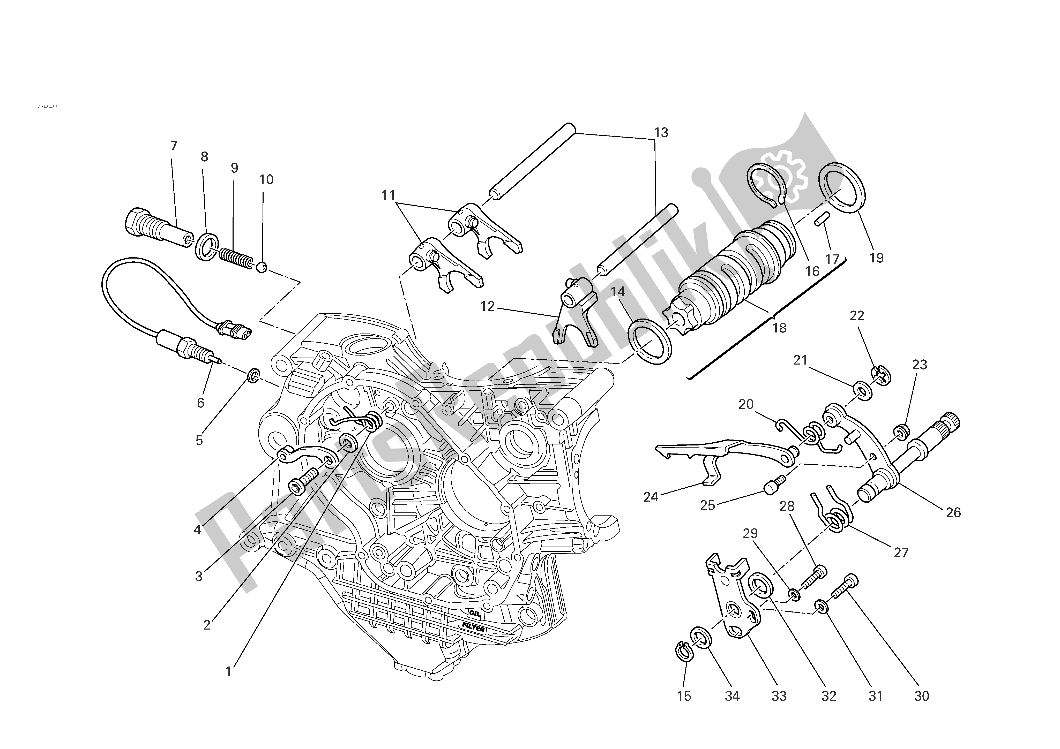 Tutte le parti per il Controllo Del Cambio del Ducati 749R 2004