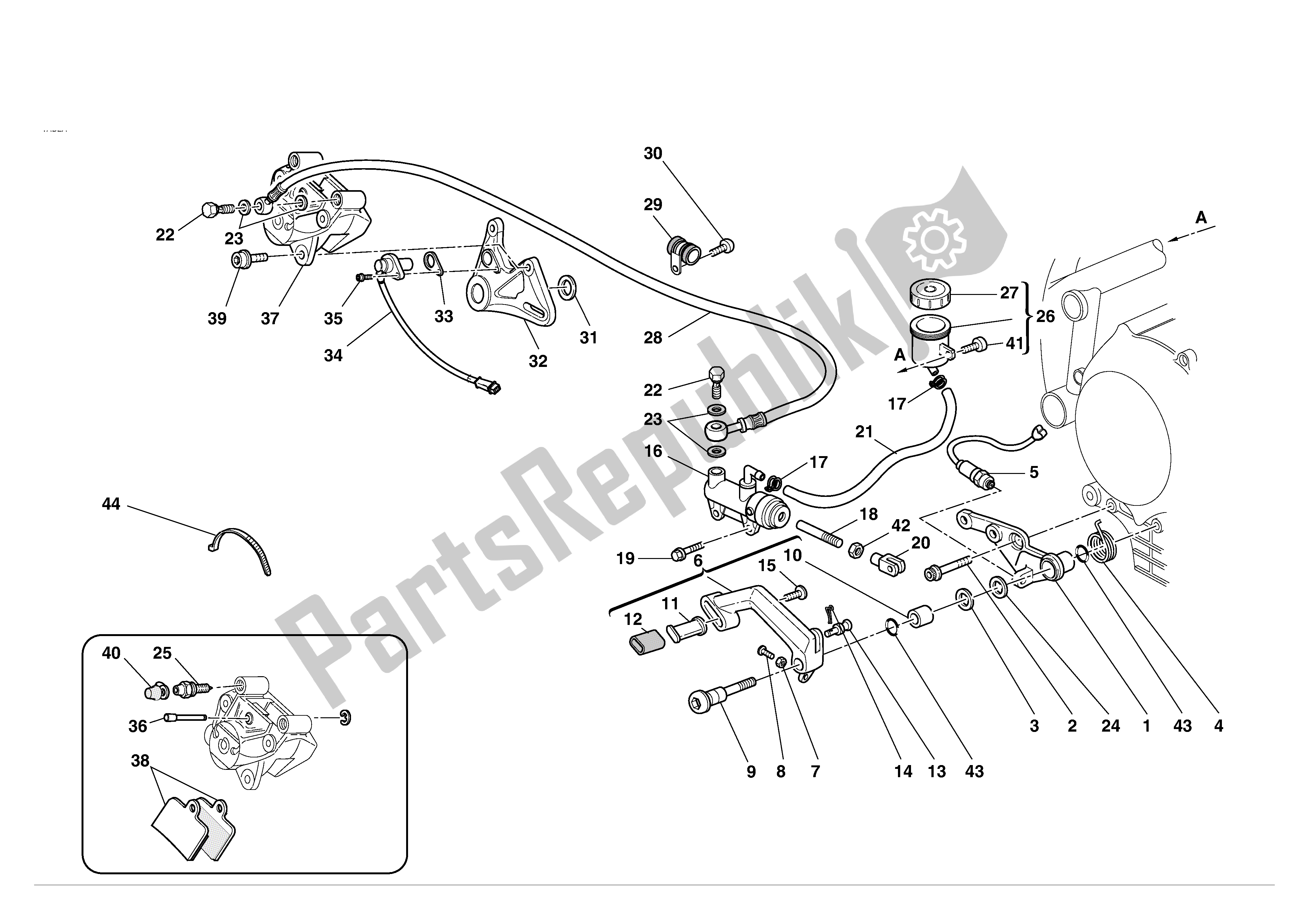 Todas las partes para Freno Hidráulico Trasero de Ducati 749S 2004