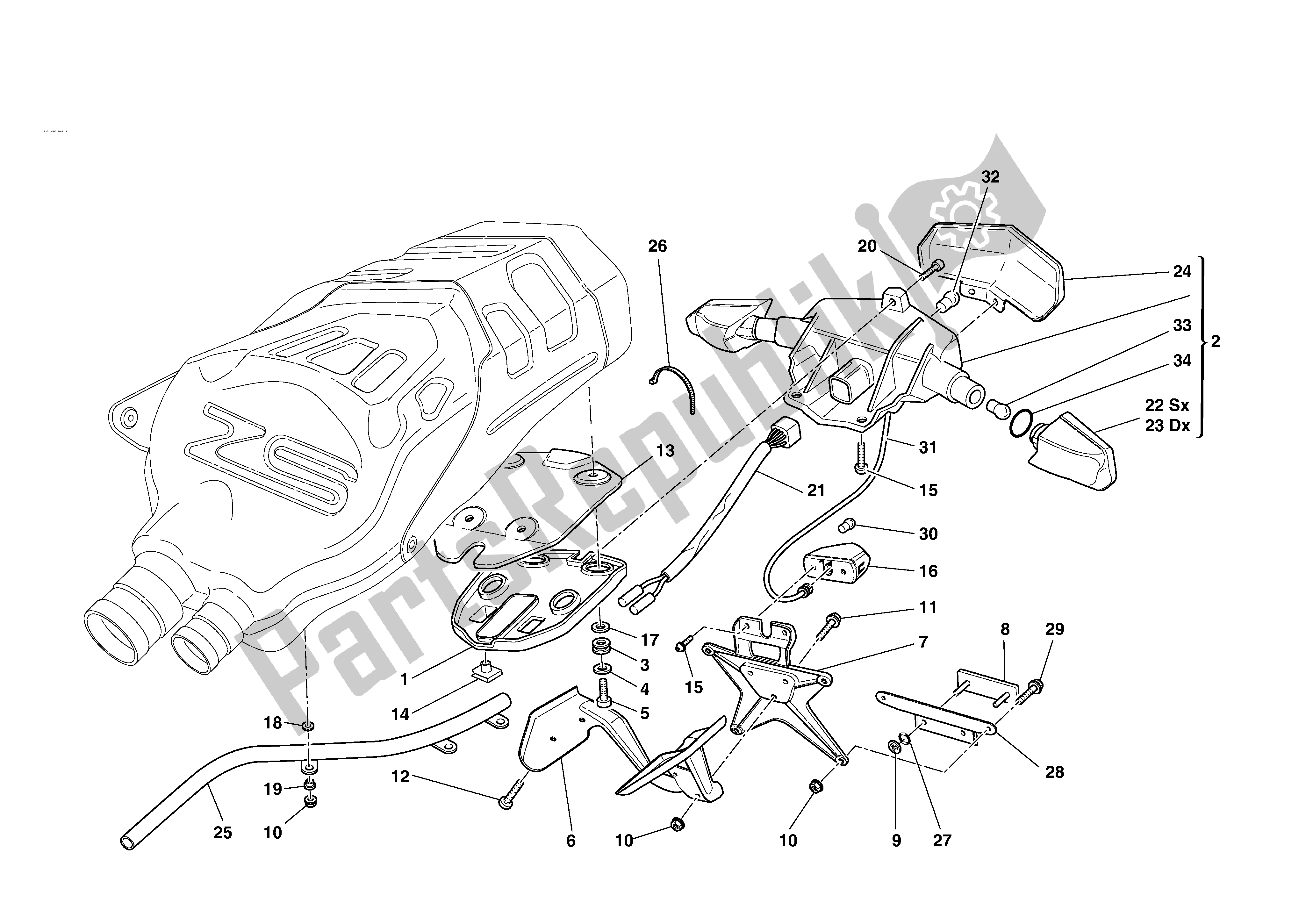 Todas las partes para Titular De Matrícula de Ducati 749S 2004