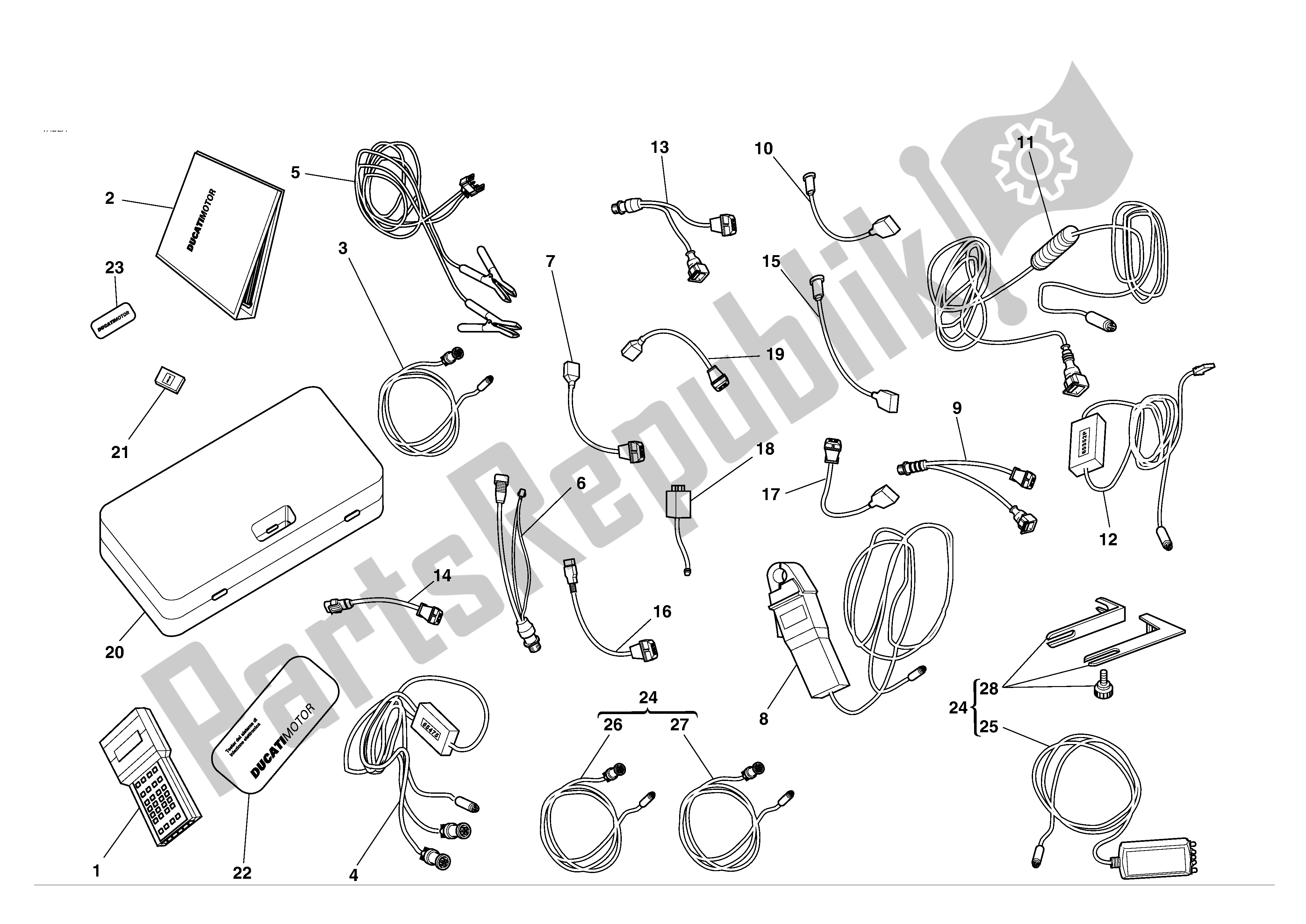 Todas las partes para Diagnostico Testermattesis de Ducati 749S 2004