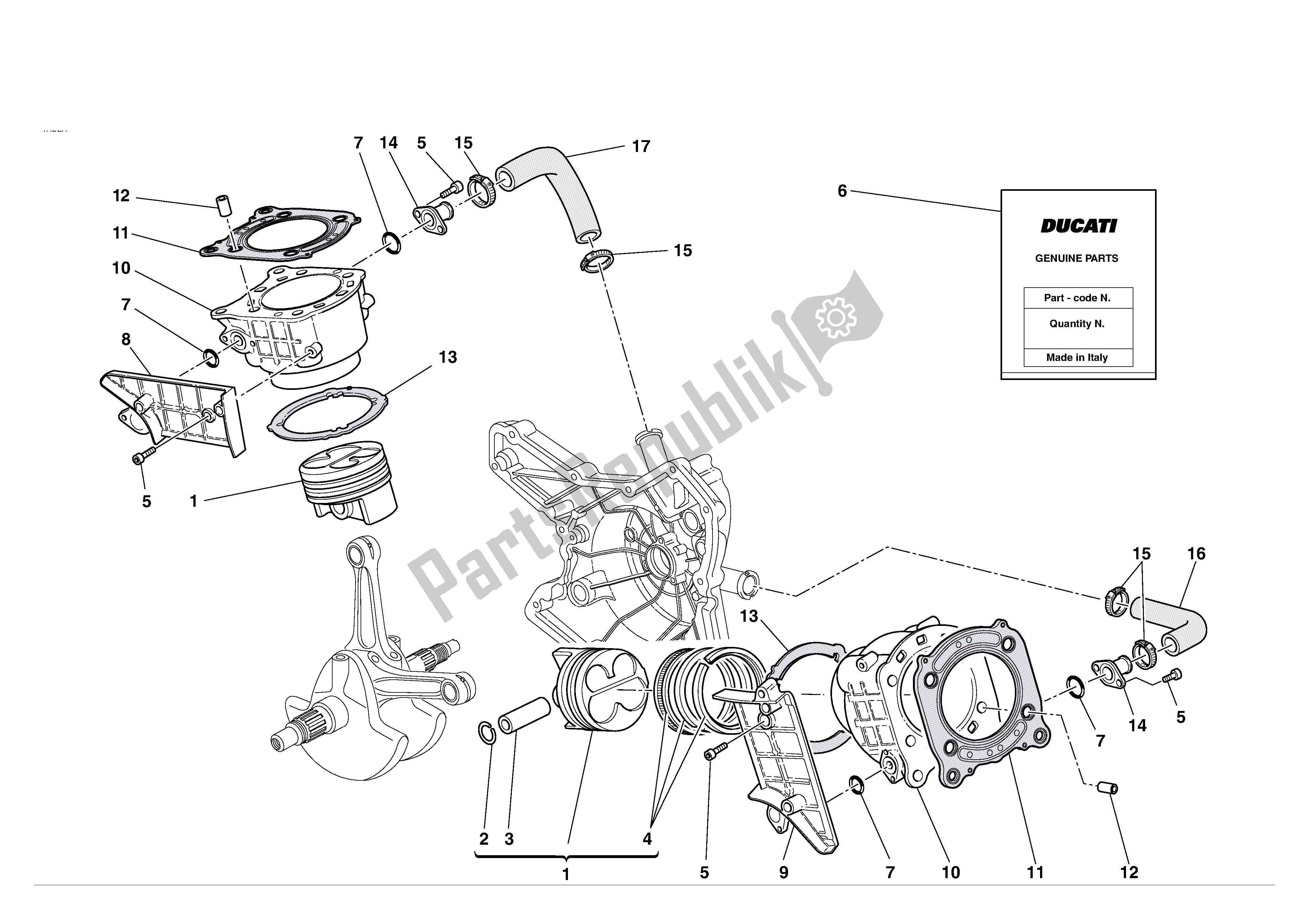 Tutte le parti per il Cilindri - Pistoni del Ducati 749S 2004