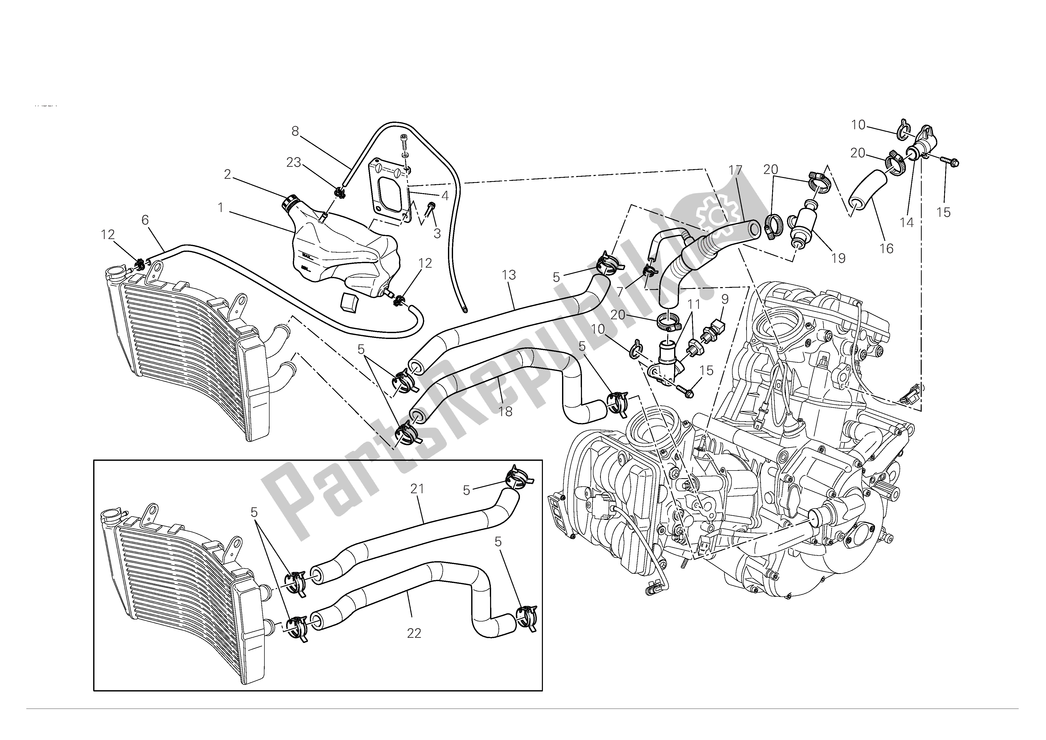Todas las partes para Sistema De Refrigeración de Ducati 848 2008