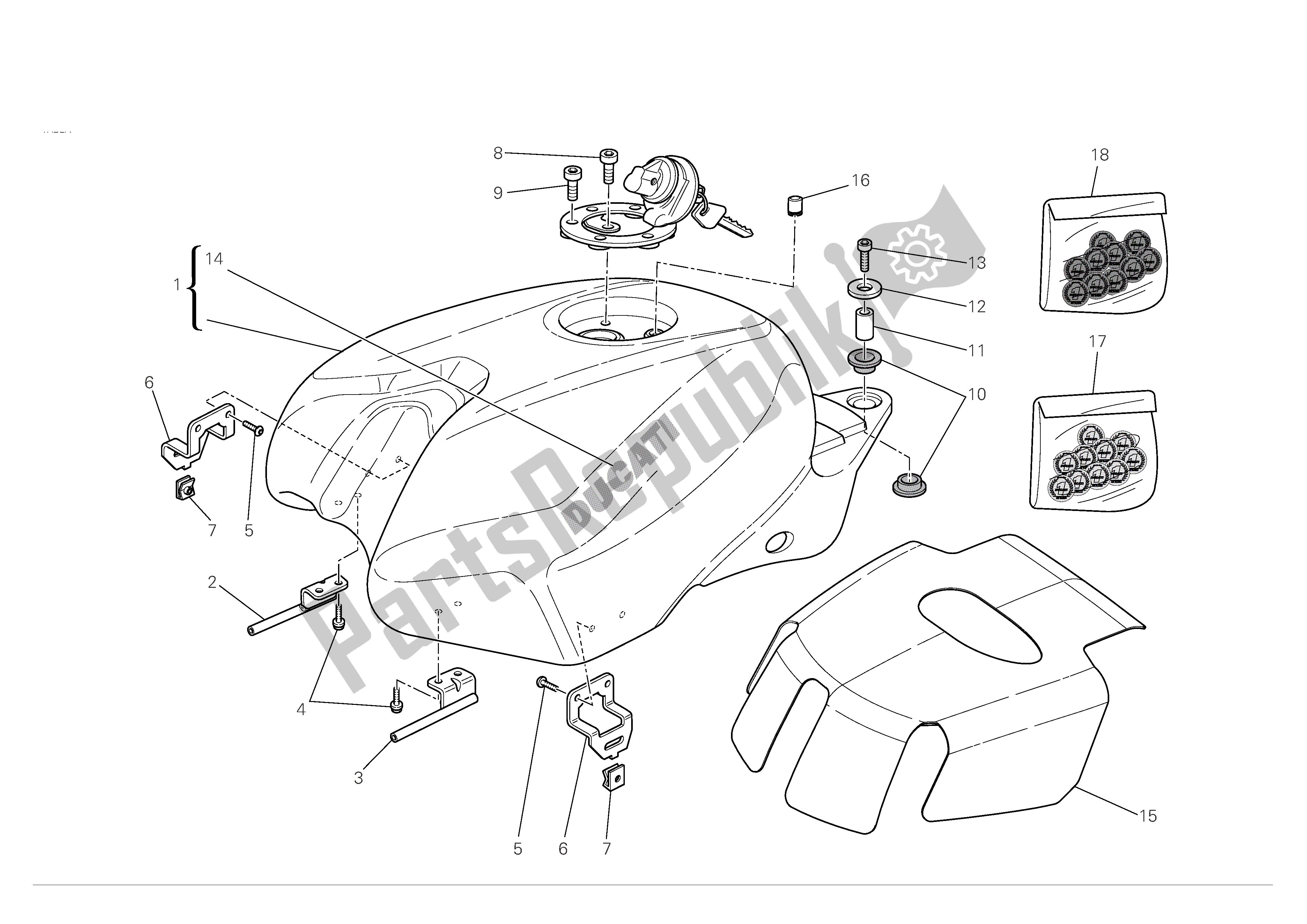 Todas las partes para Depósito De Combustible de Ducati 848 2008