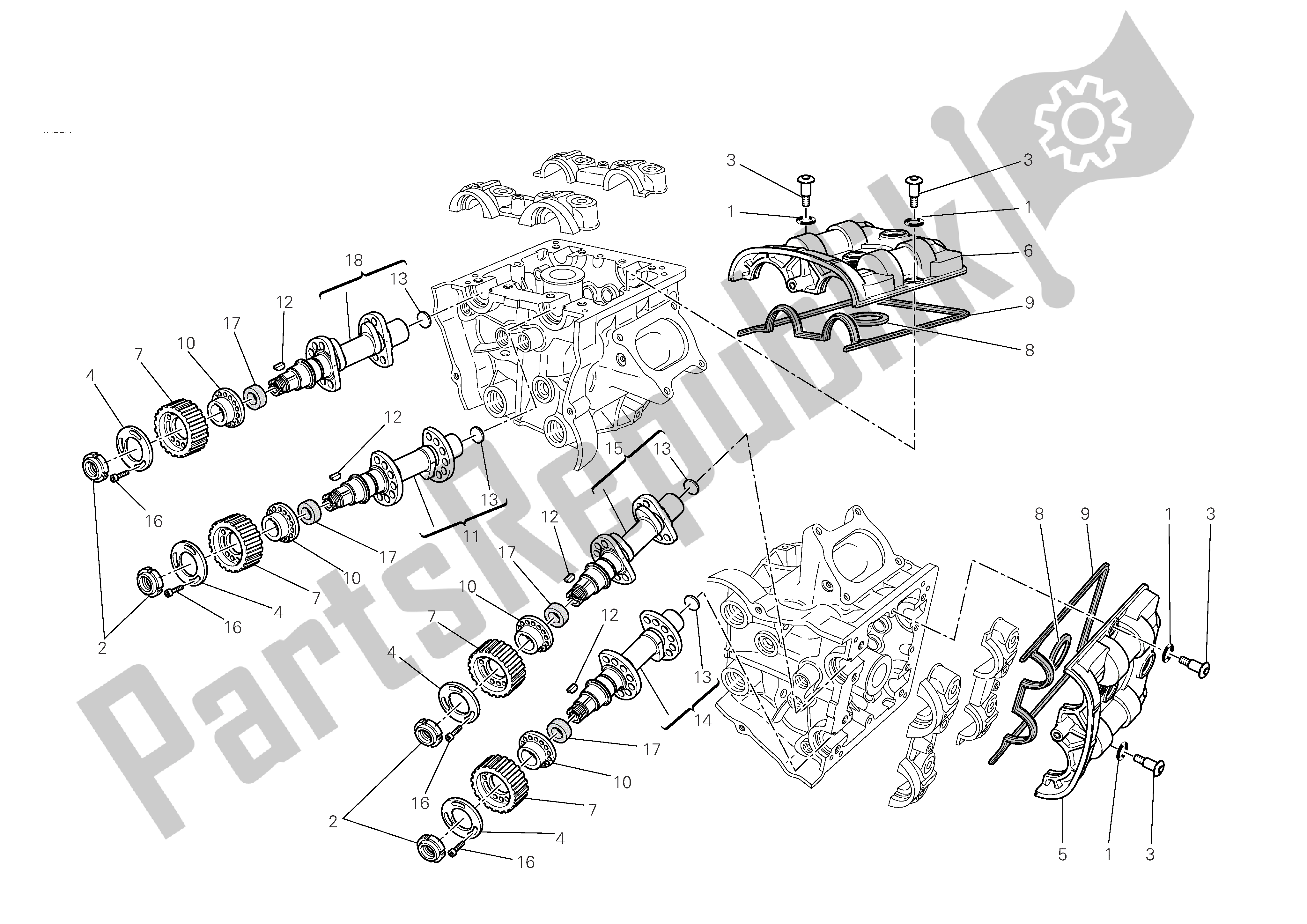 Todas las partes para Culata: Sistema De Tiempo de Ducati 848 2008