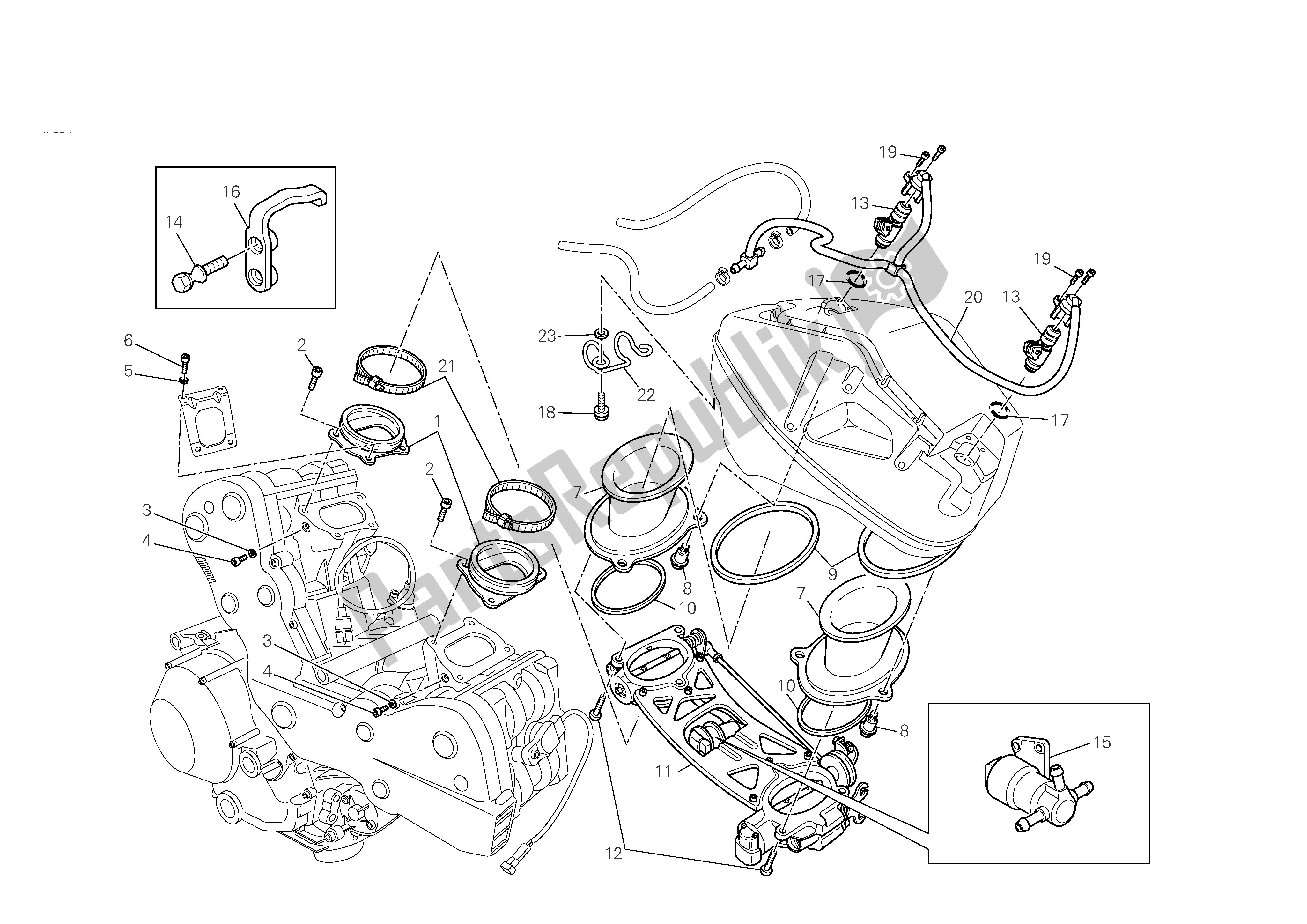 Todas las partes para Cuerpo Del Acelerador de Ducati 848 2008
