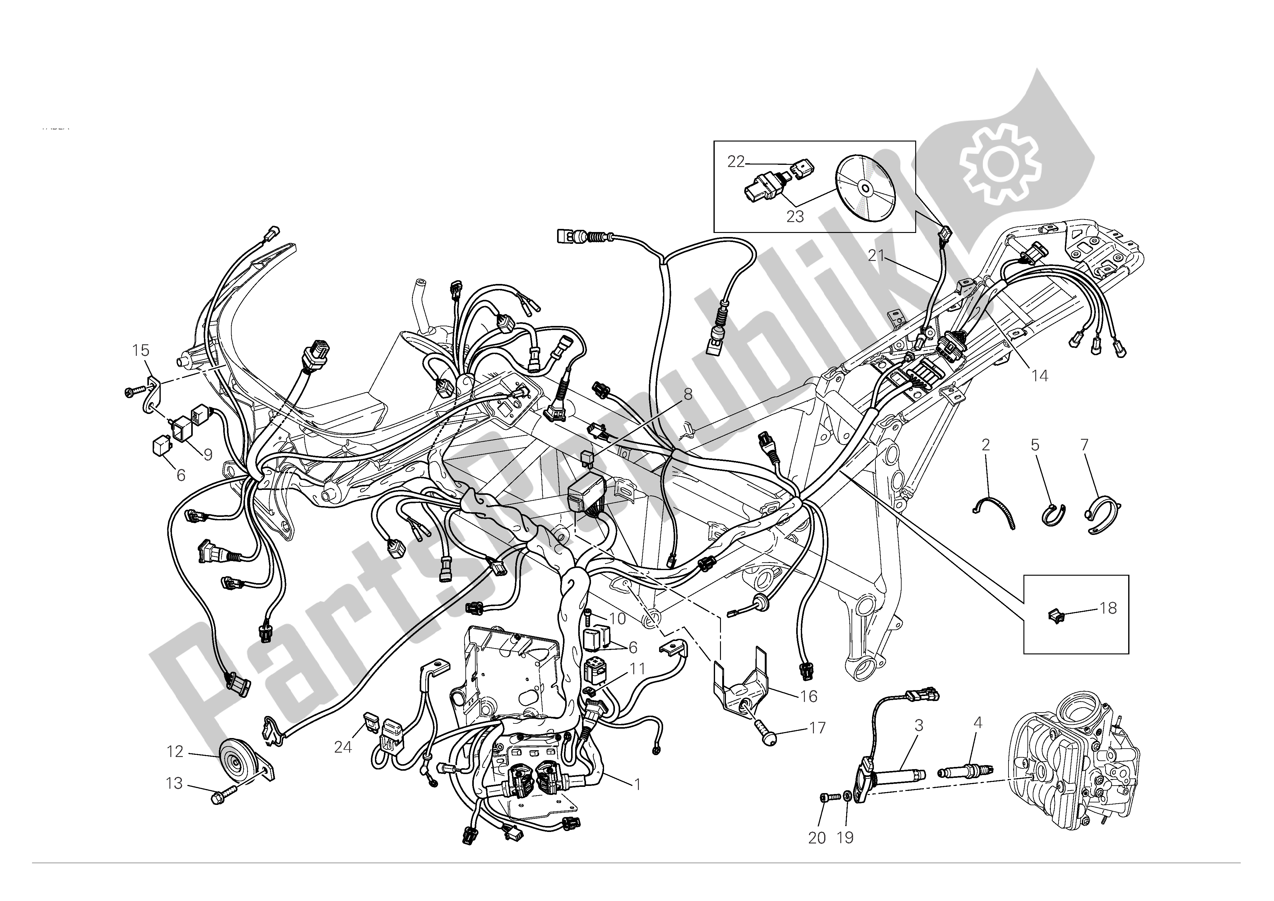 Tutte le parti per il Sistema Elettrico del Ducati 848 2008