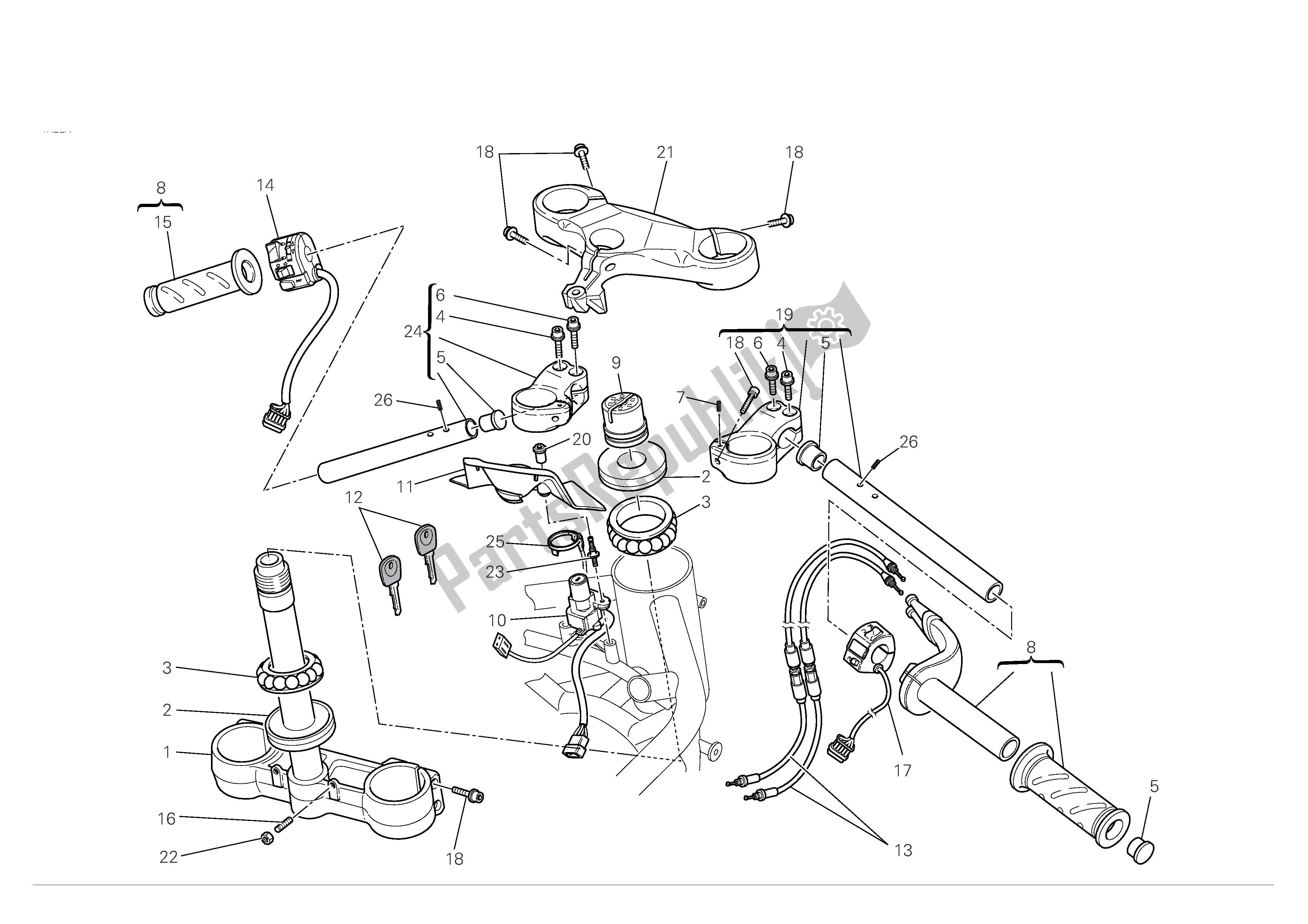 Todas las partes para Manillares Y Controles de Ducati 848 2008