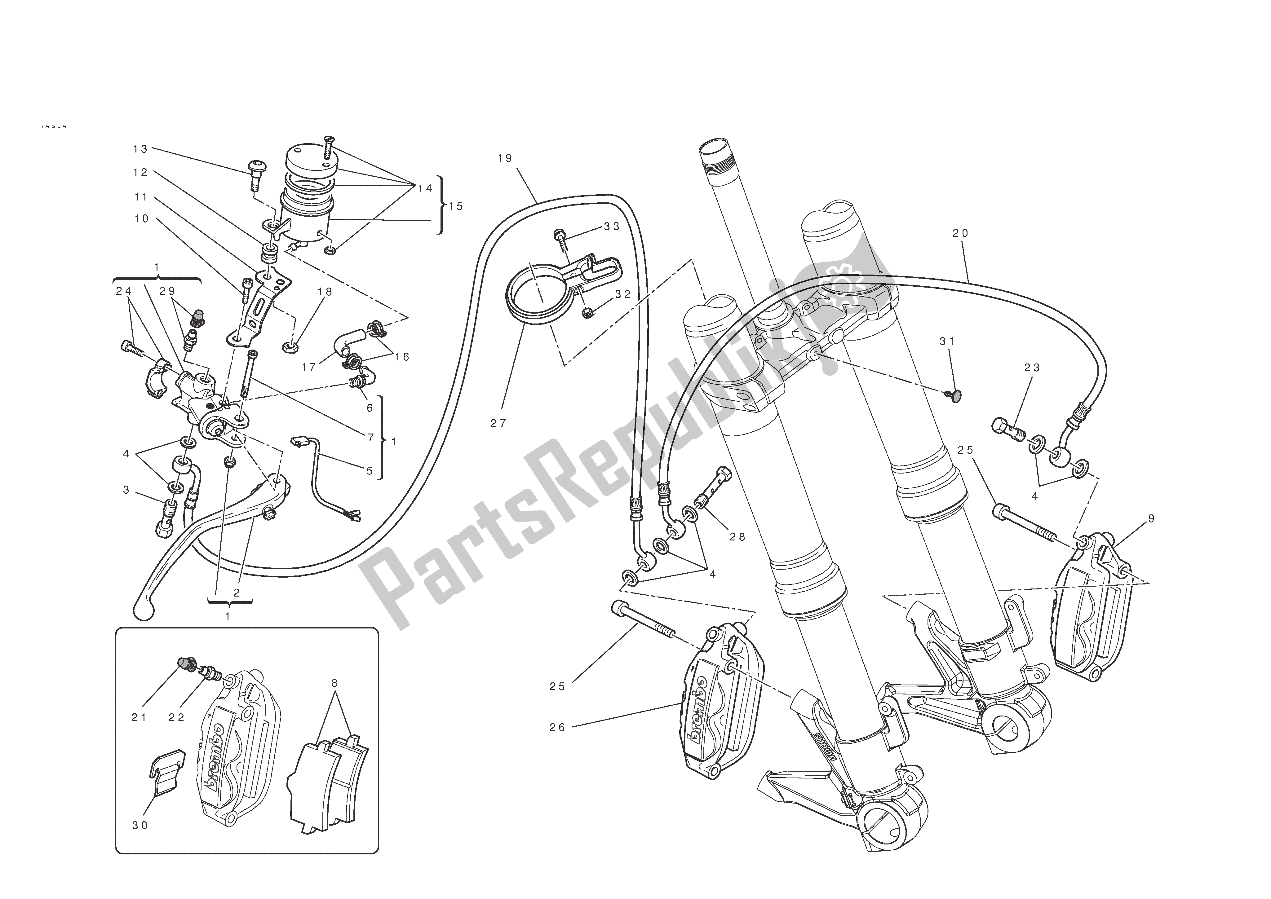 Todas las partes para Freno Frontal de Ducati 848 EVO 2011