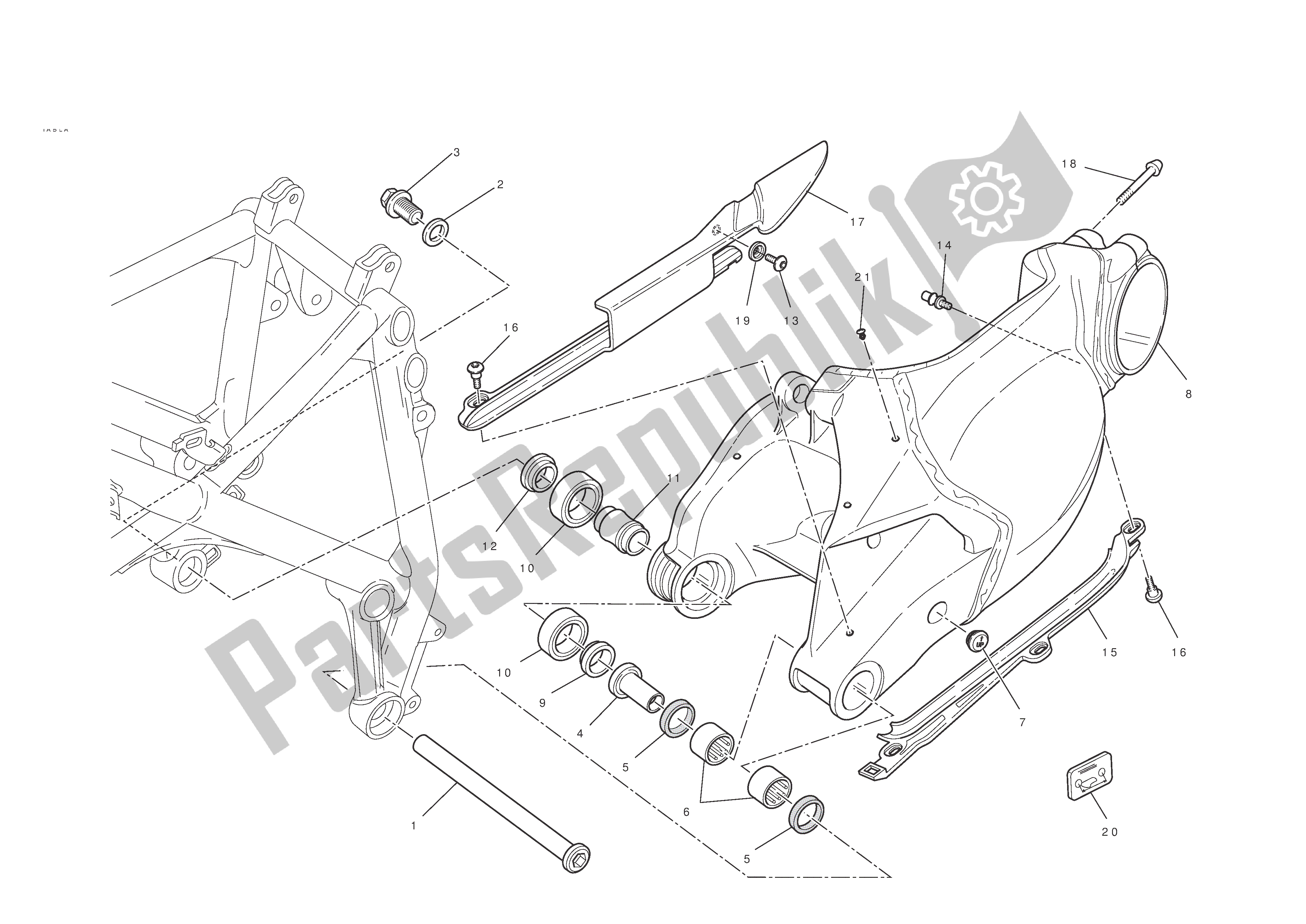 Todas las partes para Basculante de Ducati 848 EVO 2011