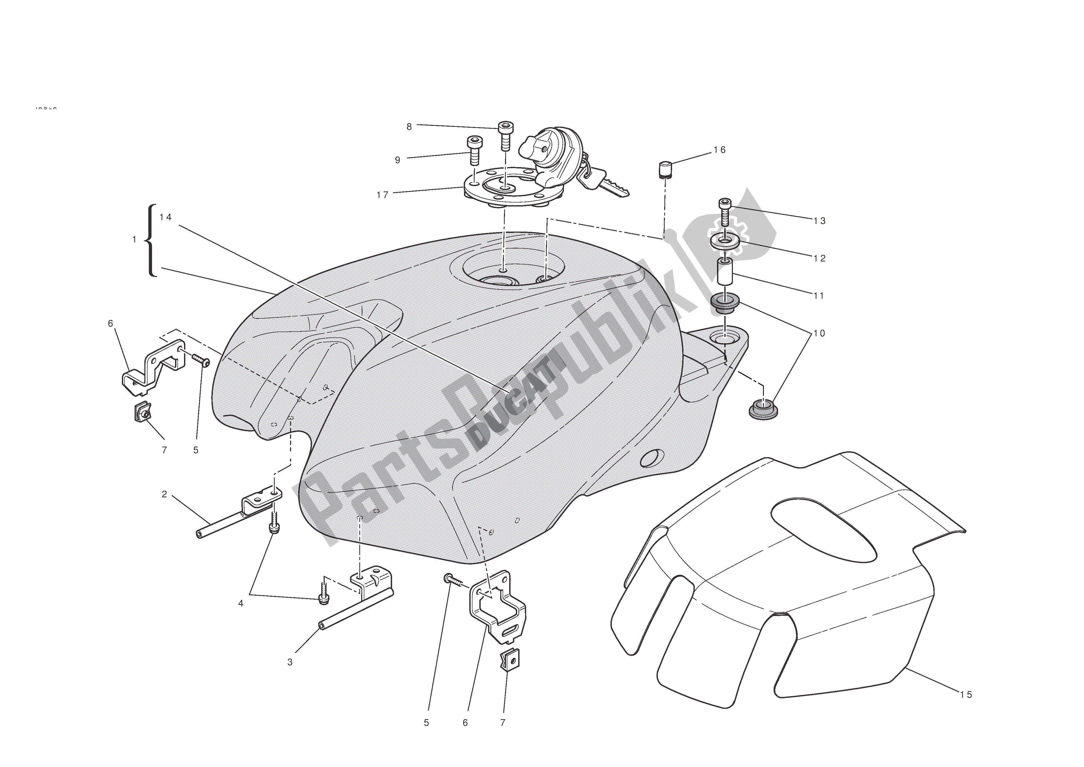 Todas las partes para Depósito De Combustible de Ducati 848 EVO 2011