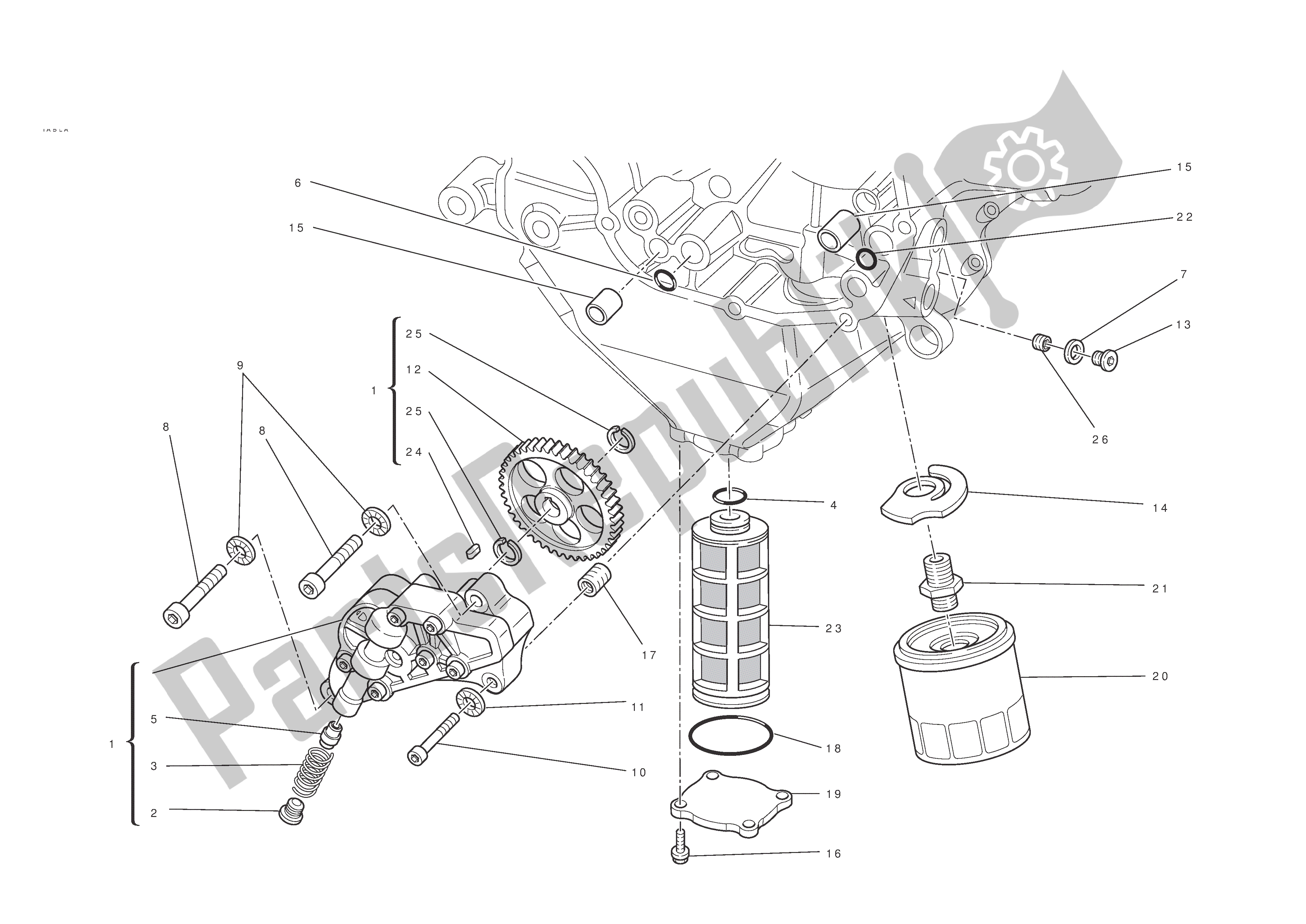 Todas las partes para Filtros Y Bomba De Aceite de Ducati 848 EVO 2011