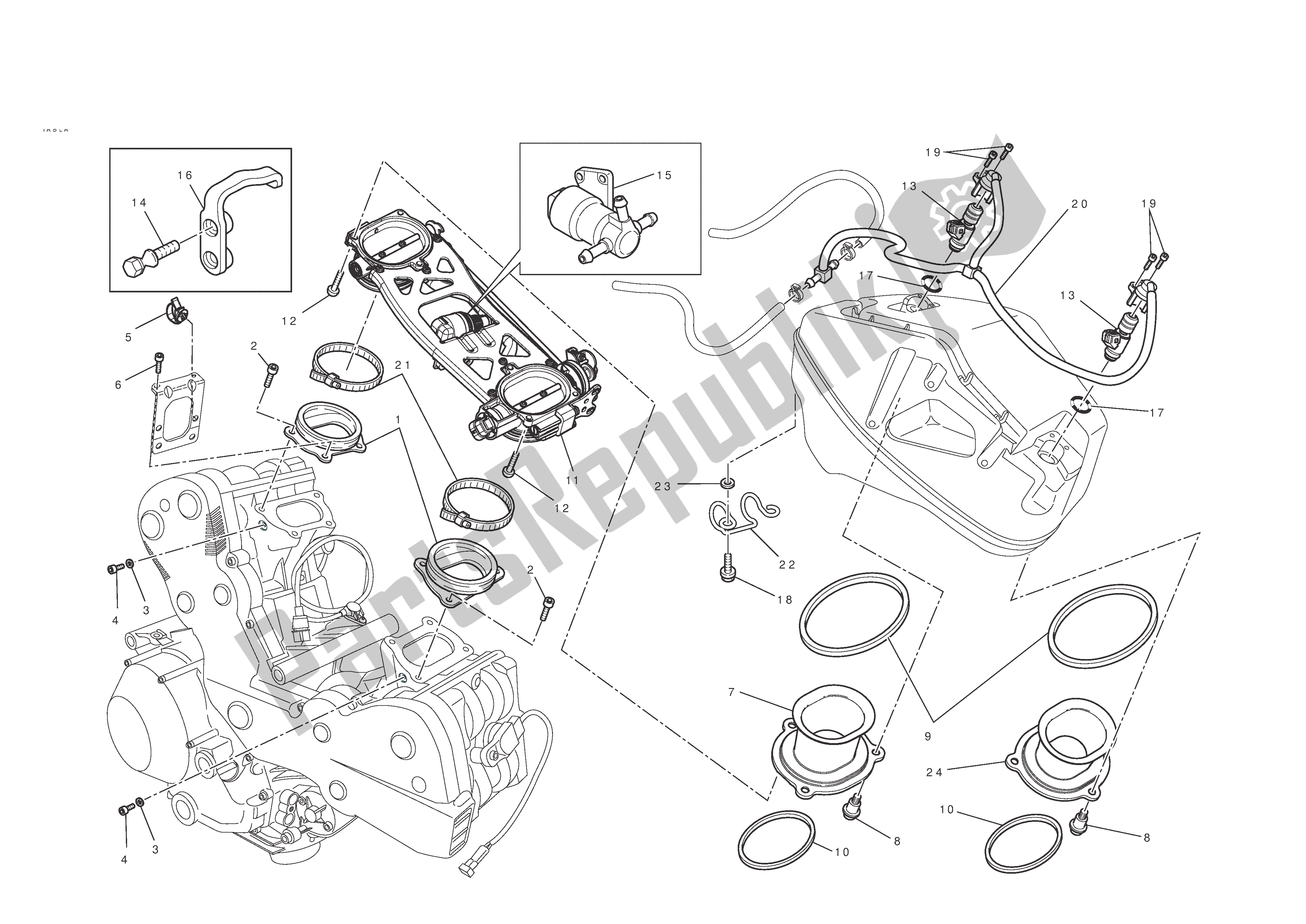 Todas las partes para Cuerpo Del Acelerador de Ducati 848 EVO 2011