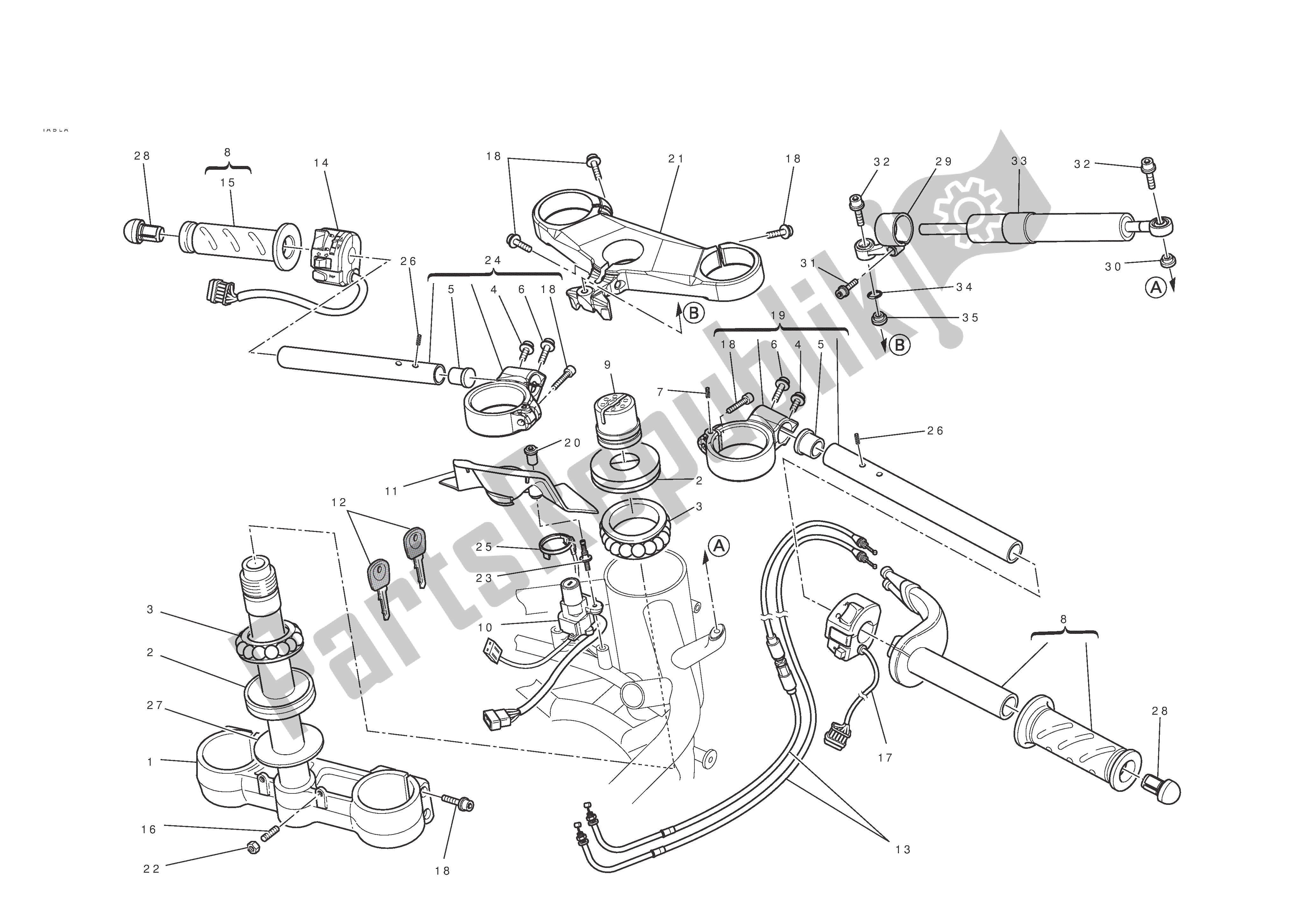 Todas las partes para Manillares Y Controles de Ducati 848 EVO 2011