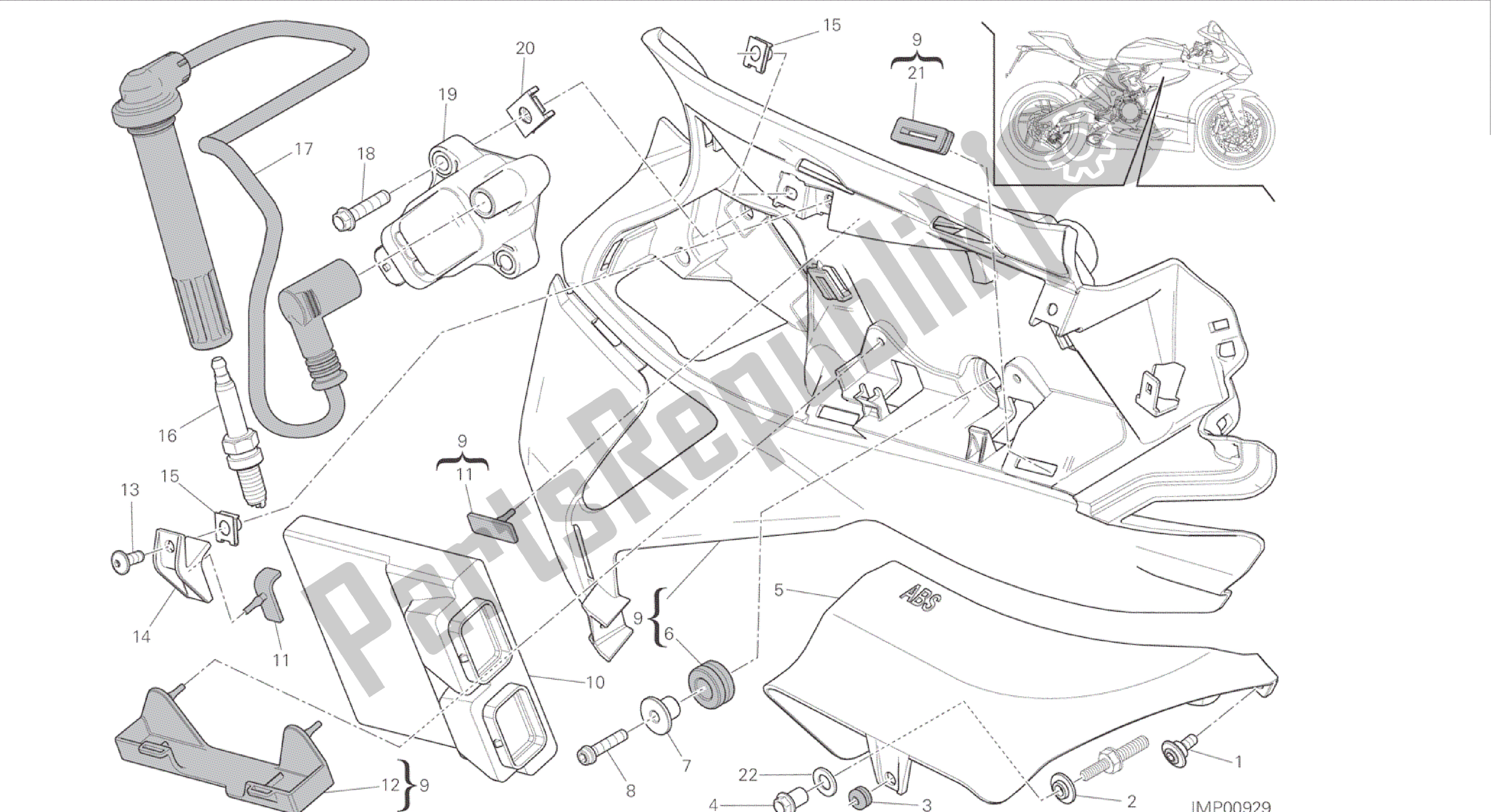 Alle onderdelen voor de Tekening 18b - Impianto Elettrico Destro [mod: 899 Abs, 899 Aws] Groep Elektrisch van de Ducati Panigale 899 2015
