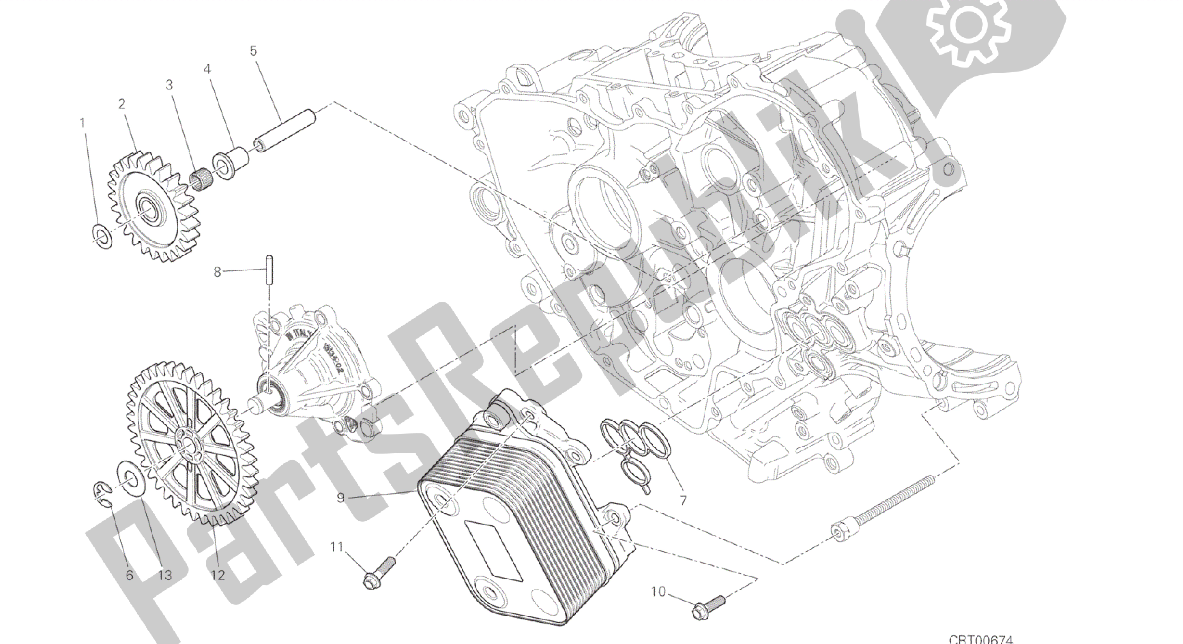 Todas las partes para Dibujo 011 - Motor De Grupo Pompa Acqua [mod: 899 Abs, 899 Aws] de Ducati Panigale 899 2015