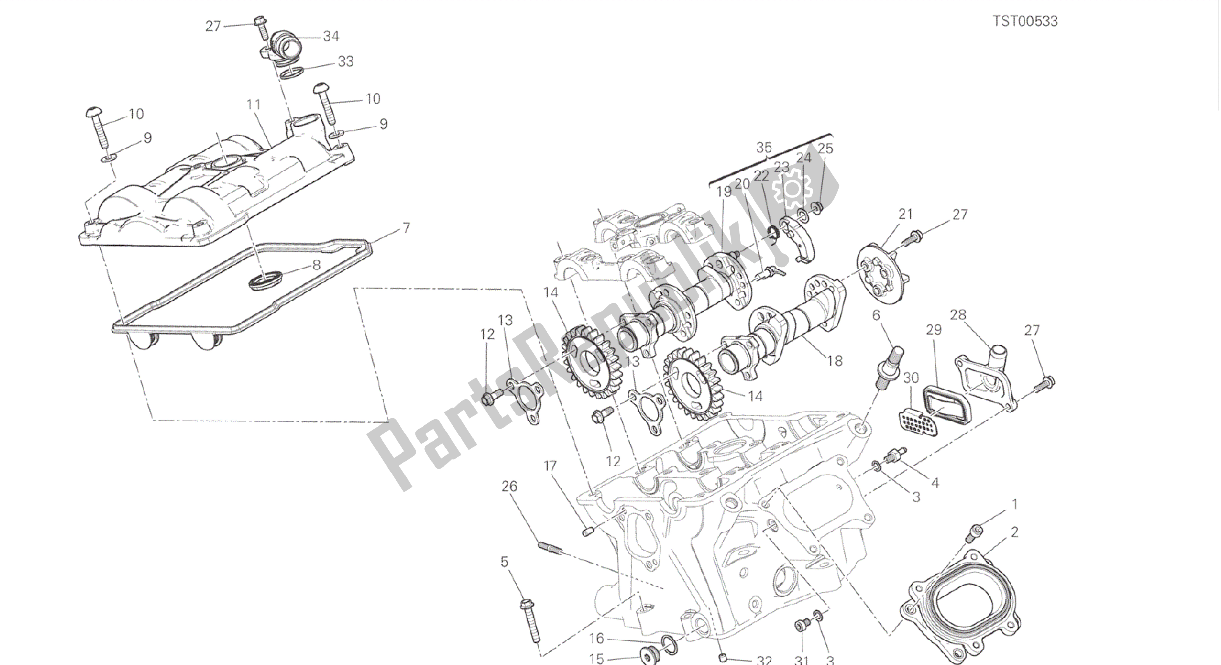 Todas las partes para Dibujo 13a - Culata Vertical - Sincronización [mod: 899 Abs, 899aws; Motor De Grupo Xst: Aus, Eur, Fra, Jap] de Ducati Panigale 899 2015