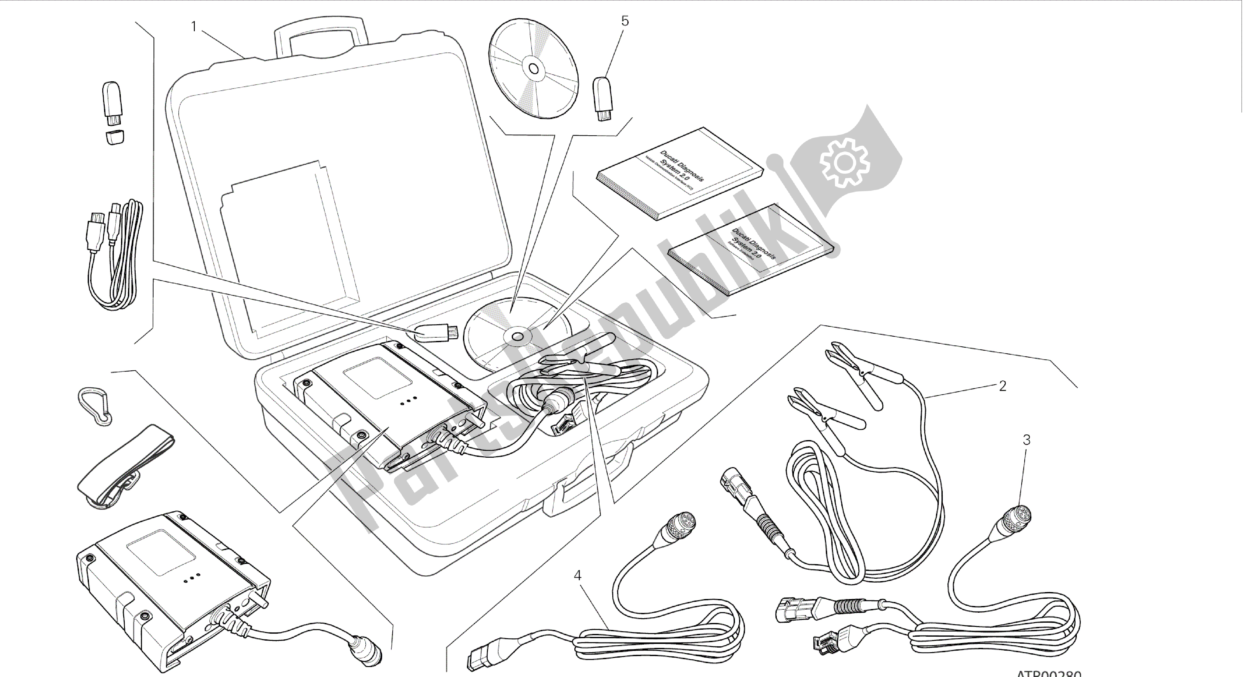 Todas las partes para Dibujo 001 - Herramientas De Grupo Dds (2) Tester [mod: 899 Abs, 899 Aws] de Ducati Panigale 899 2015