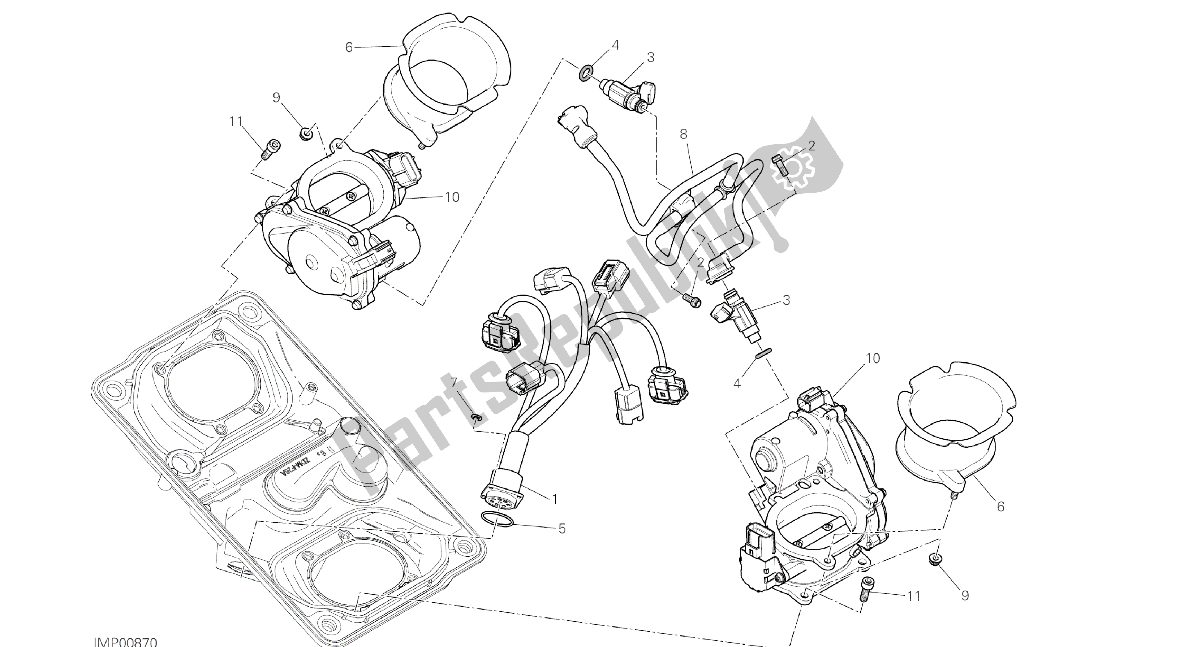 Todas las partes para Dibujo 017 - Cuerpo Del Acelerador [mod: 899 Abs, 899 Aws] Marco De Grupo de Ducati Panigale 899 2015