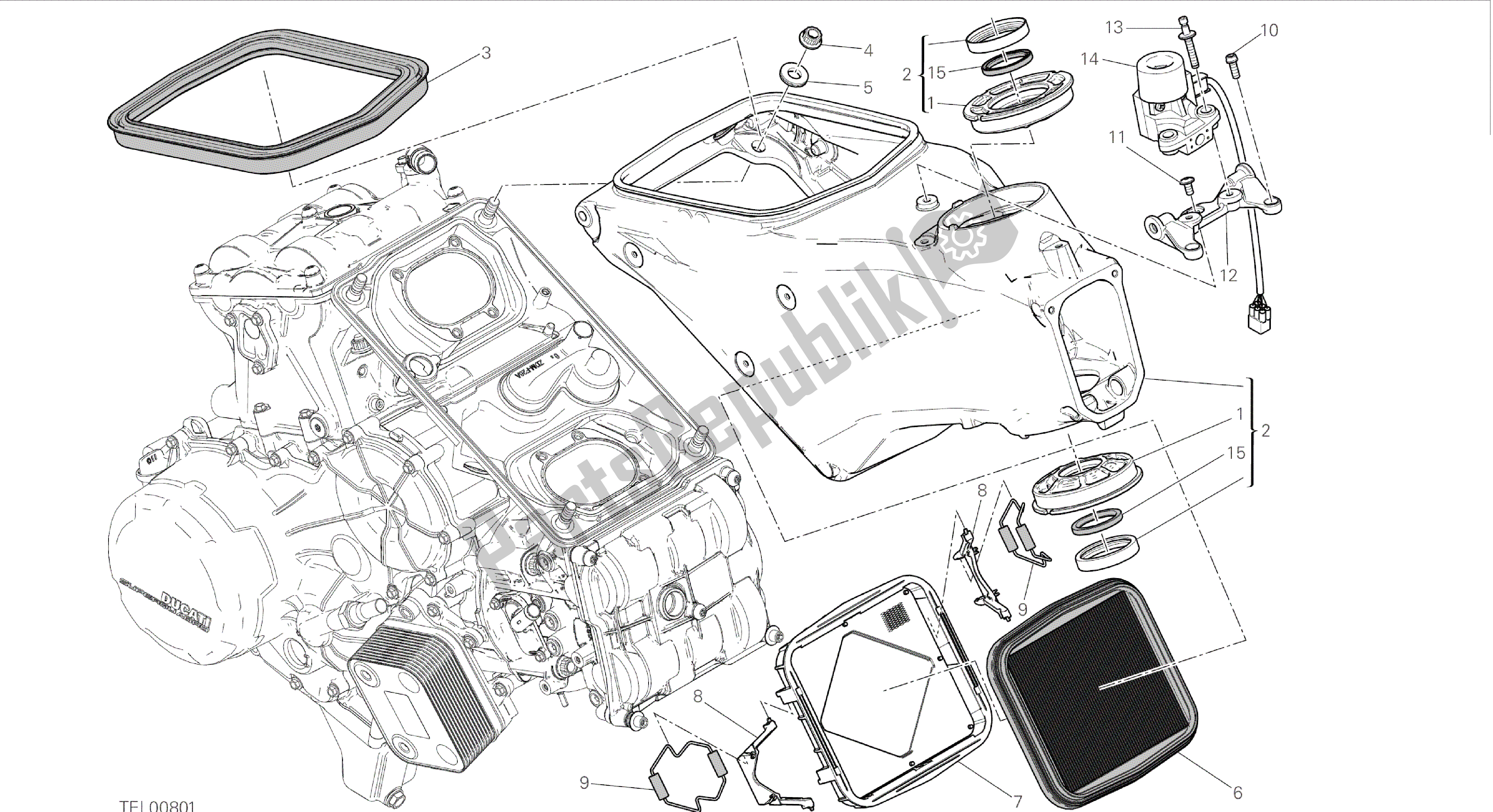 Alle onderdelen voor de Tekening 022 - Frame [mod: 899 Abs, 899 Aws] Groepsframe van de Ducati Panigale 899 2015