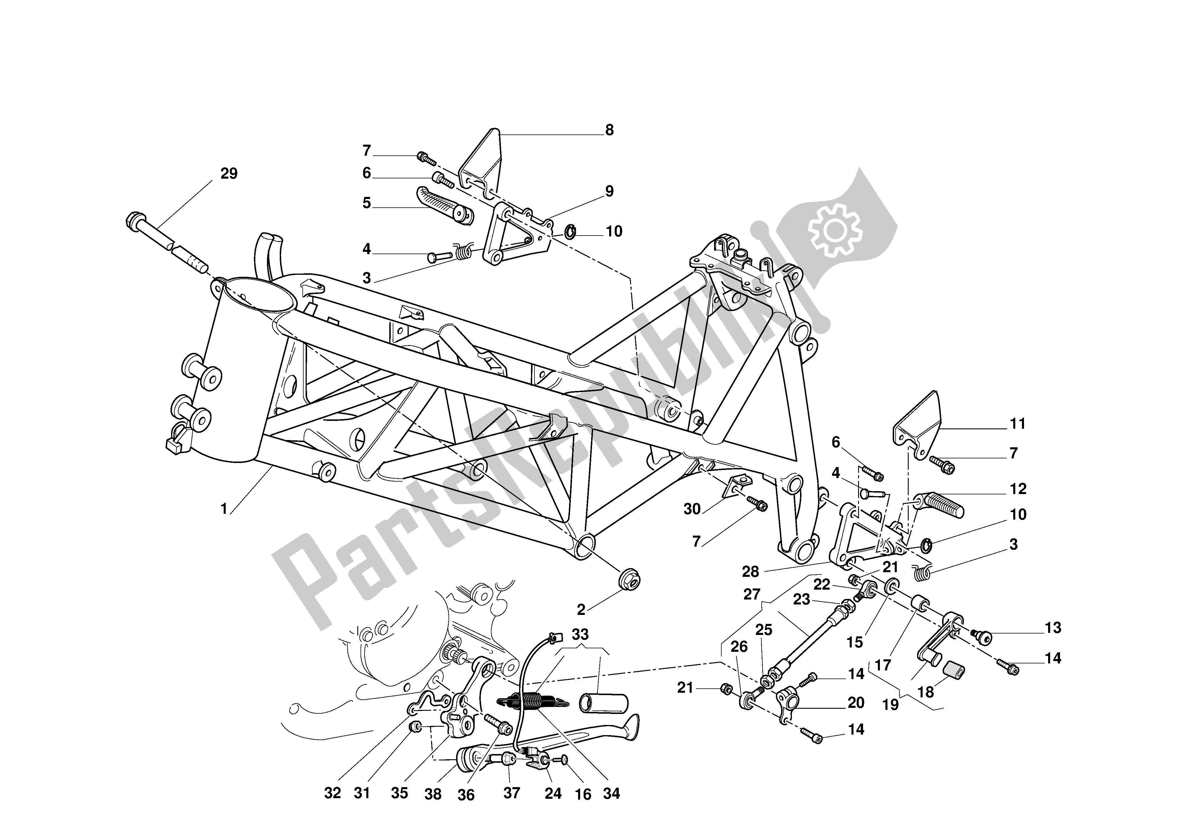 Tutte le parti per il Telaio del Ducati 996R 2001