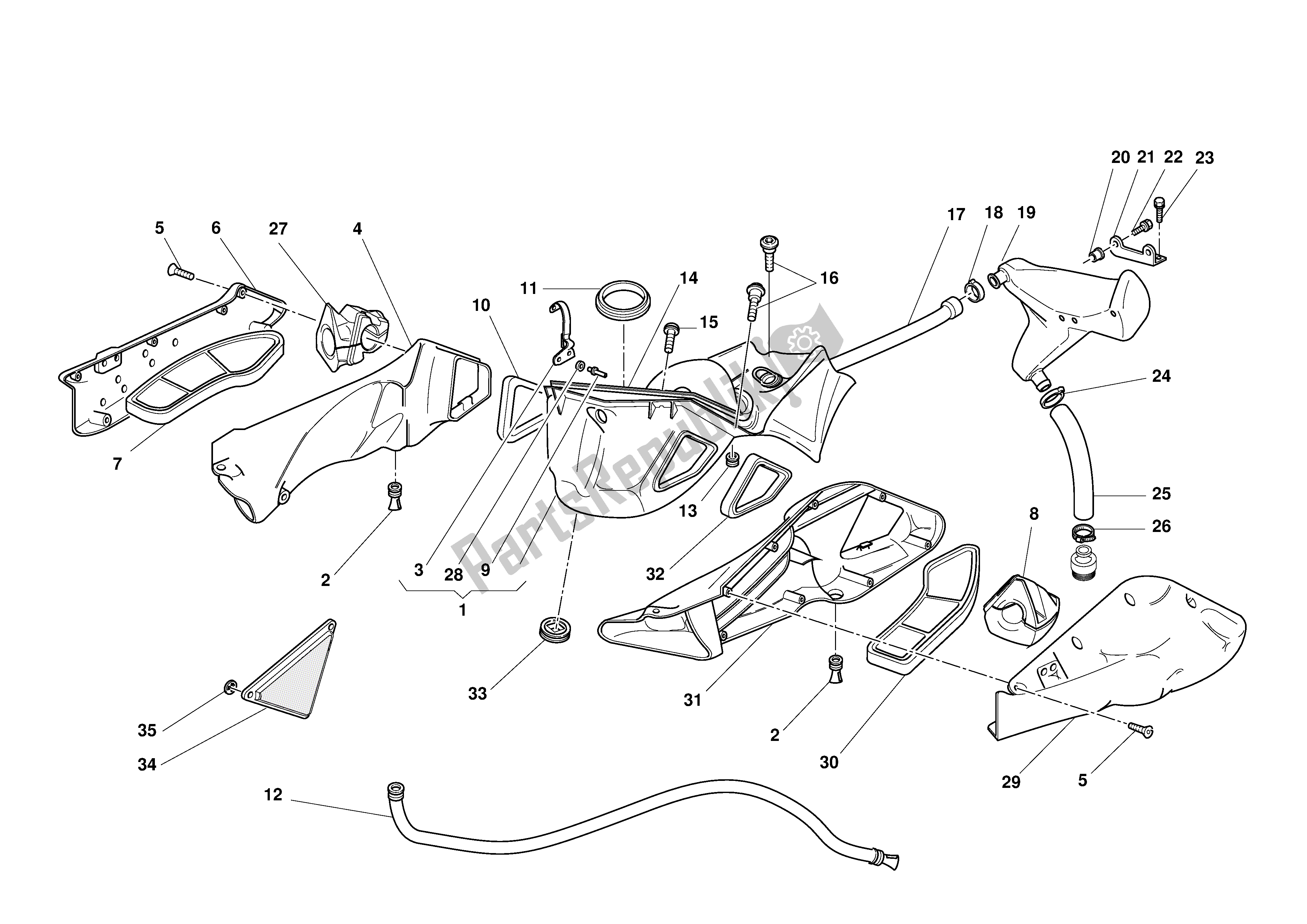 Todas las partes para Ventilación De Aceite De Inducción De Aire de Ducati 996R 2001