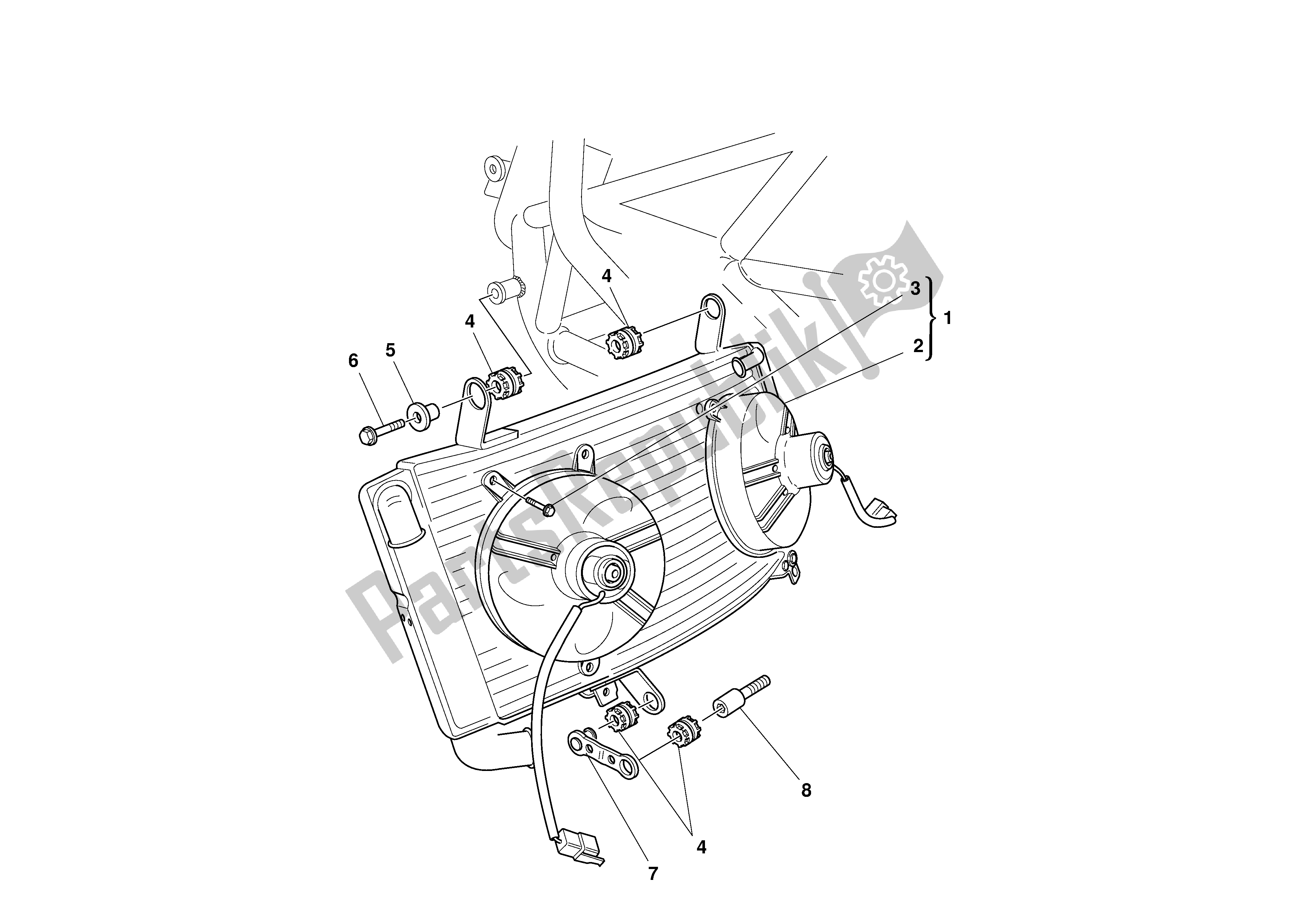 Alle onderdelen voor de Waterradiator Assy van de Ducati 996R 2001