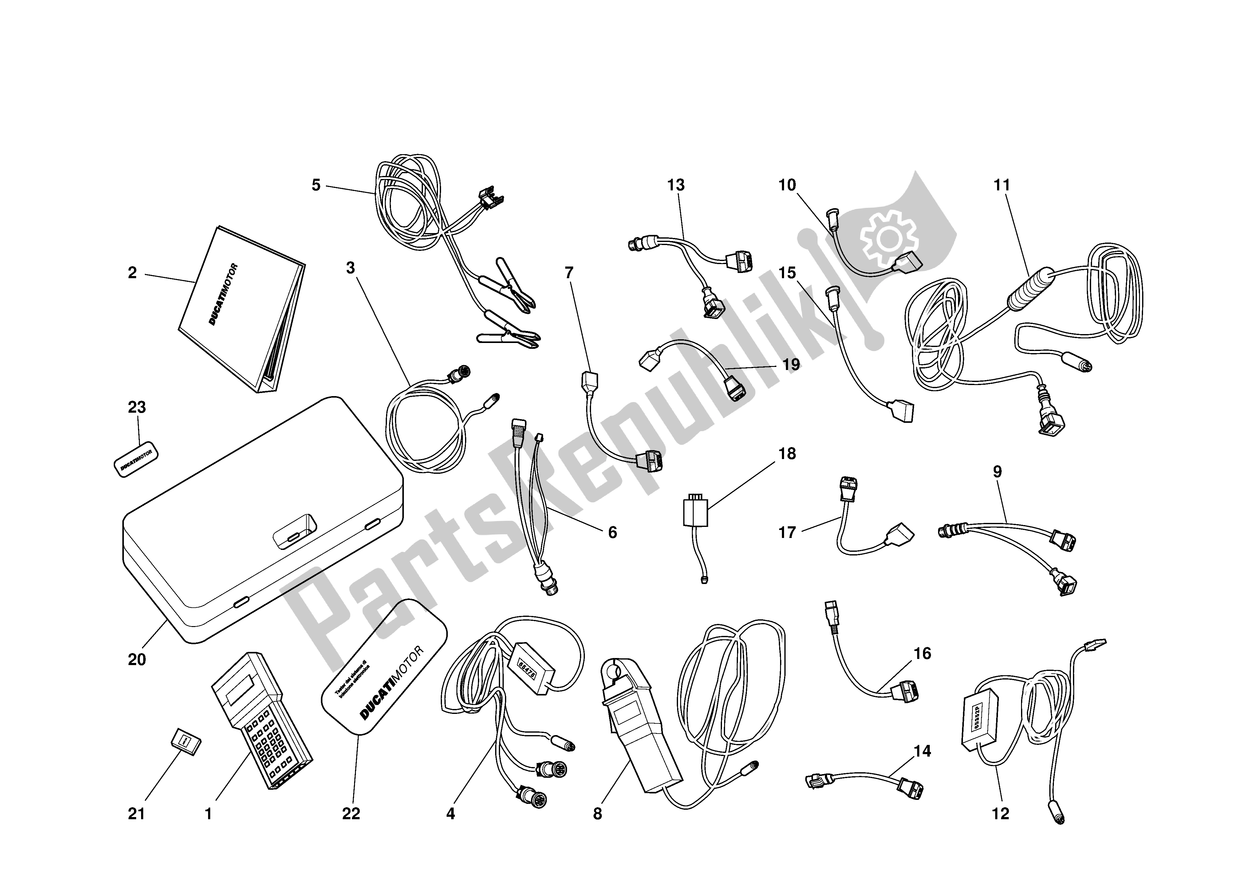 Todas las partes para Diagnostico Testermattesis de Ducati 996R 2001