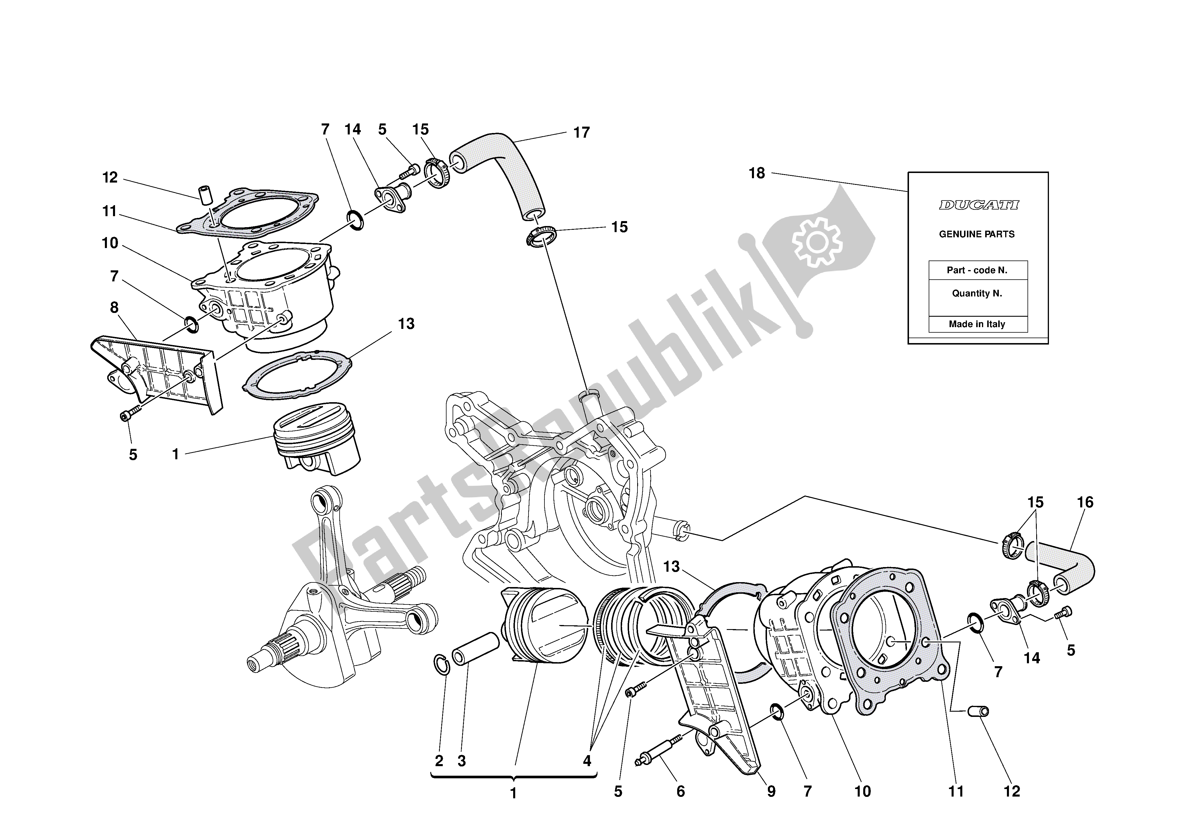 Tutte le parti per il Cilindri - Pistoni del Ducati 996R 2001