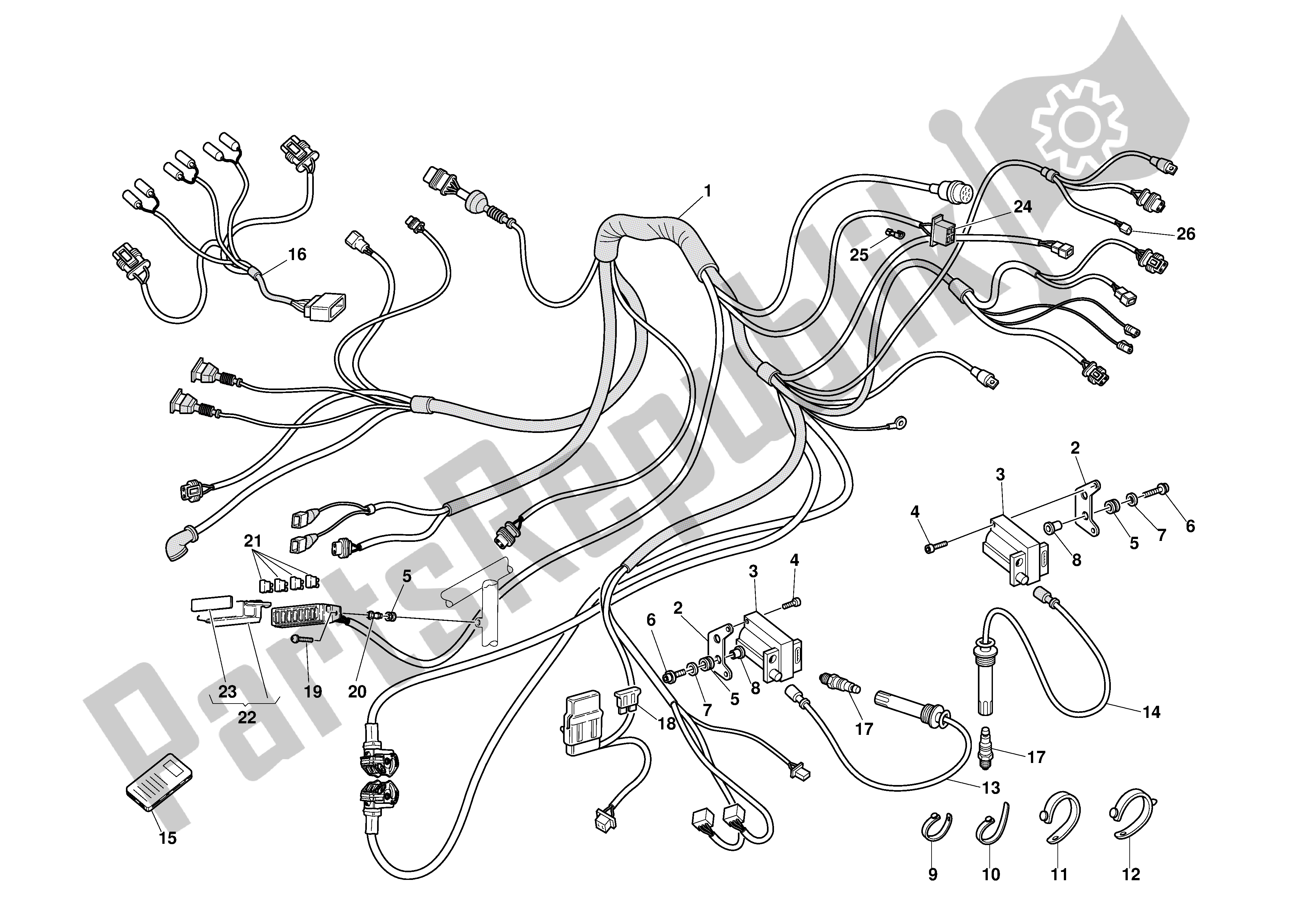 Todas las partes para Sistema De Inyección de Ducati 996R 2001