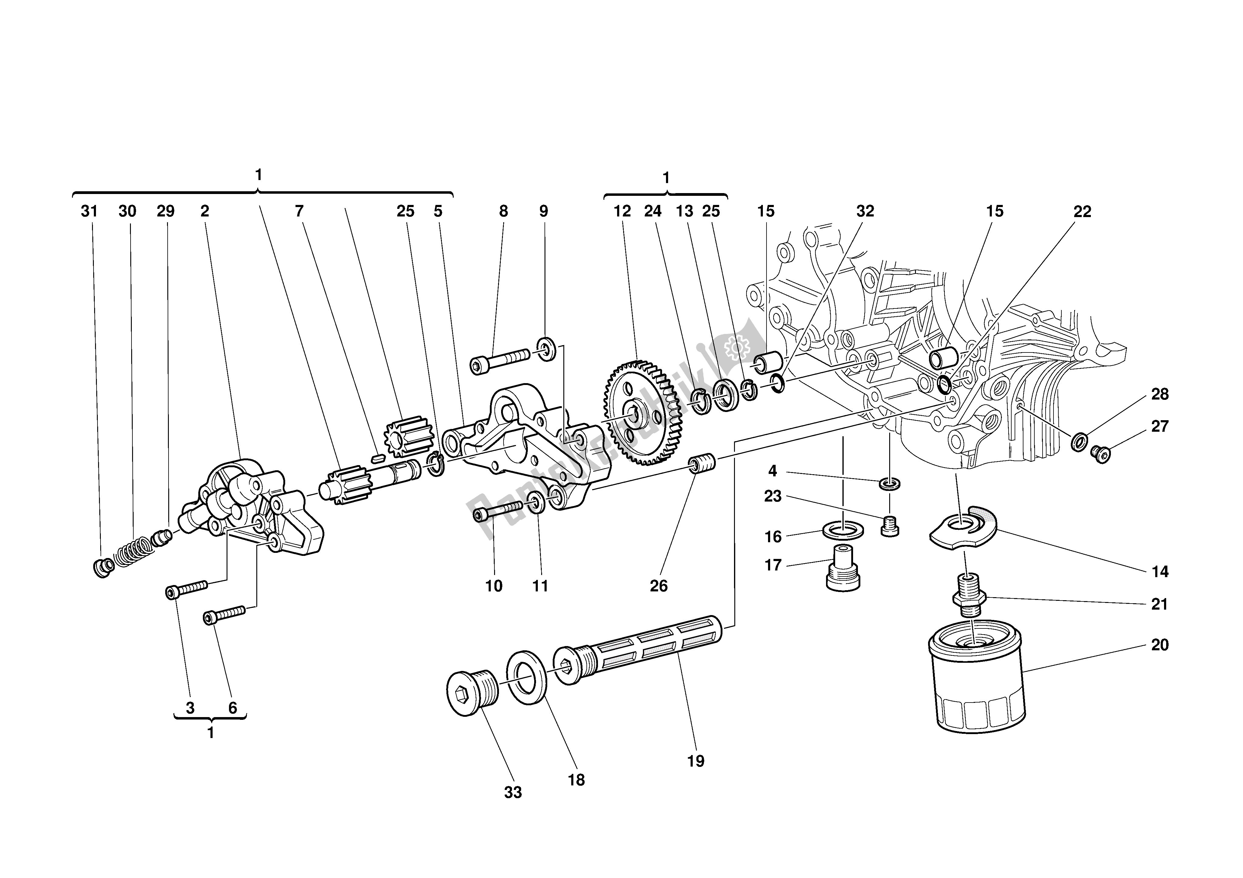 Todas las partes para Filtros Y Bomba De Aceite de Ducati 996S Biposto 2001